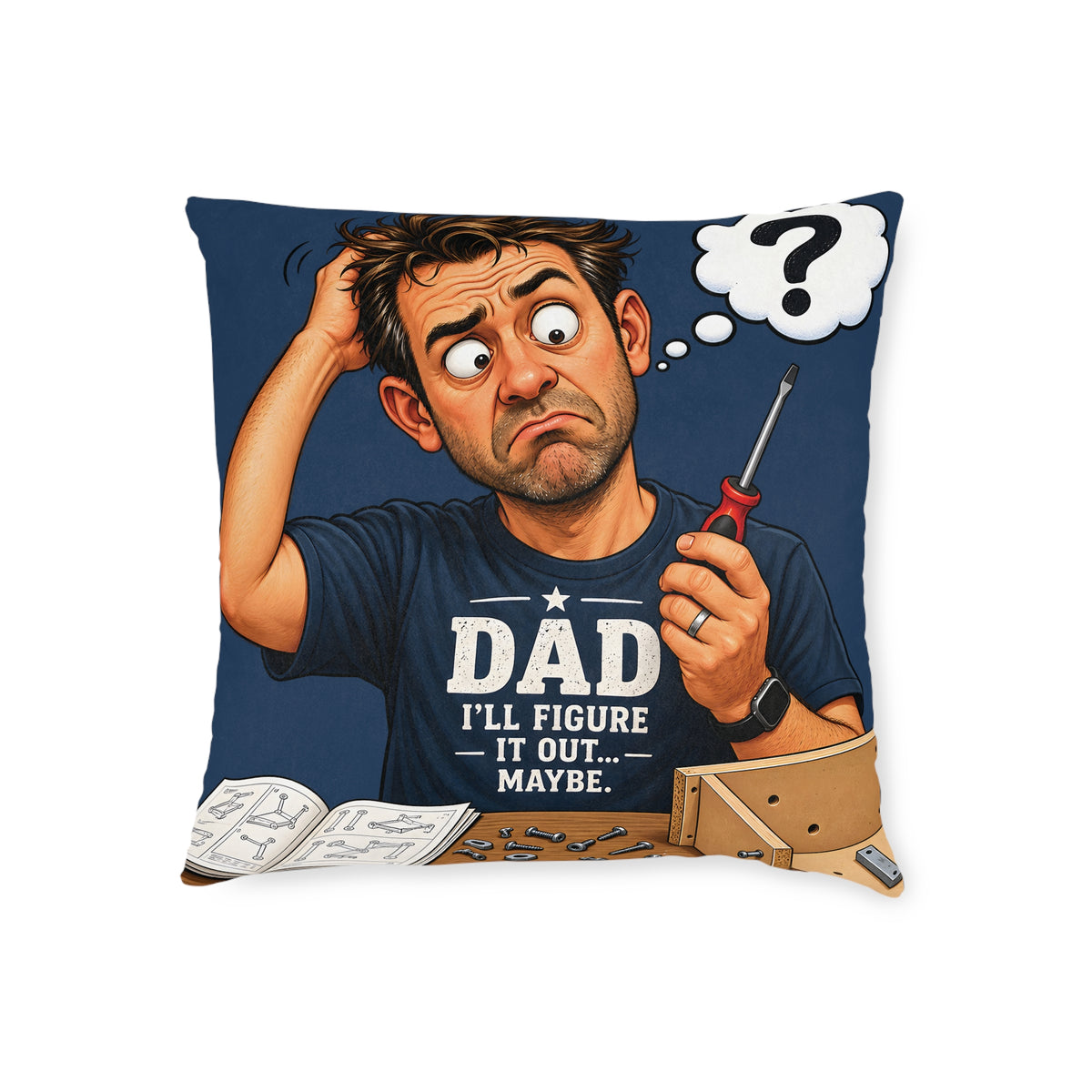 Square Cushion - Dad I'll Figure It Out. Maybe.