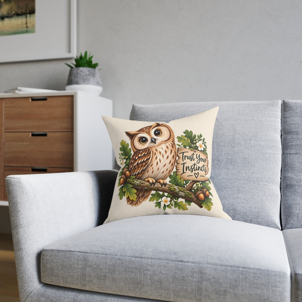 Square Cushion - Trust Your Instincts - Owl
