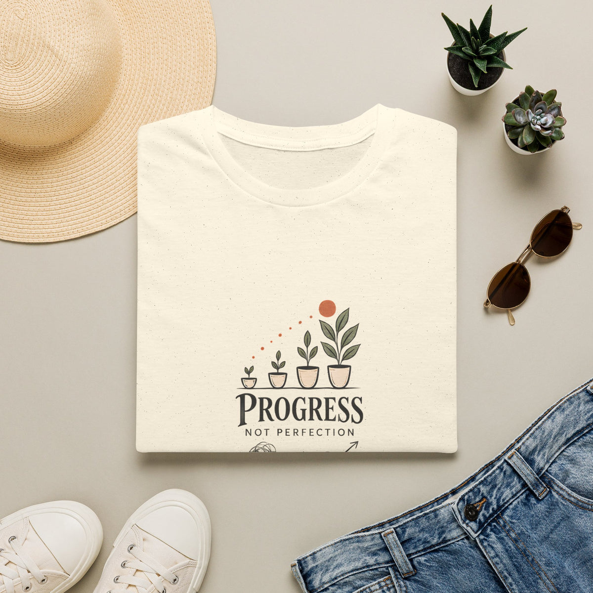 Unisex T-Shirt - Progress Not Perfection - In the Moment