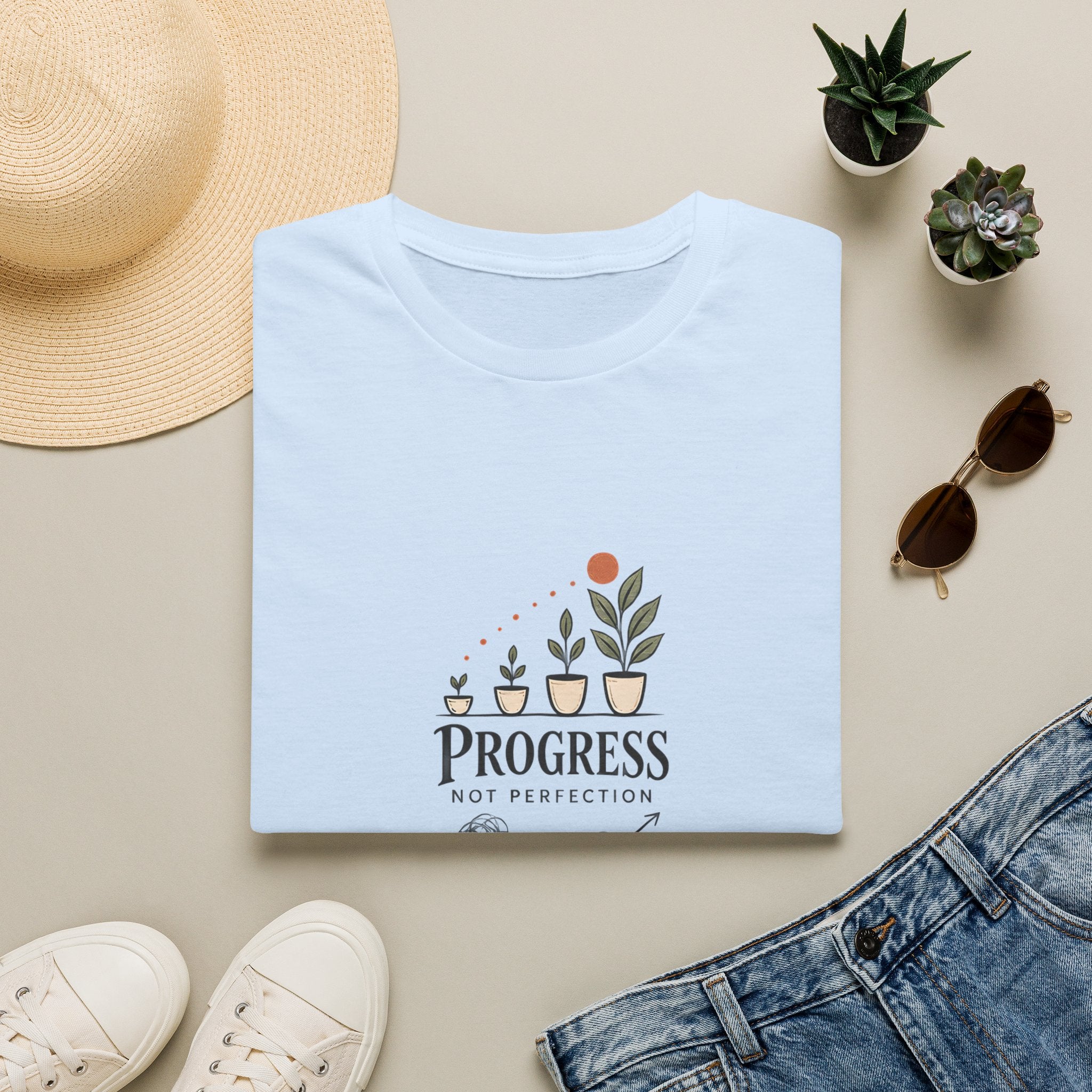 Unisex T-Shirt - Progress Not Perfection - In the Moment