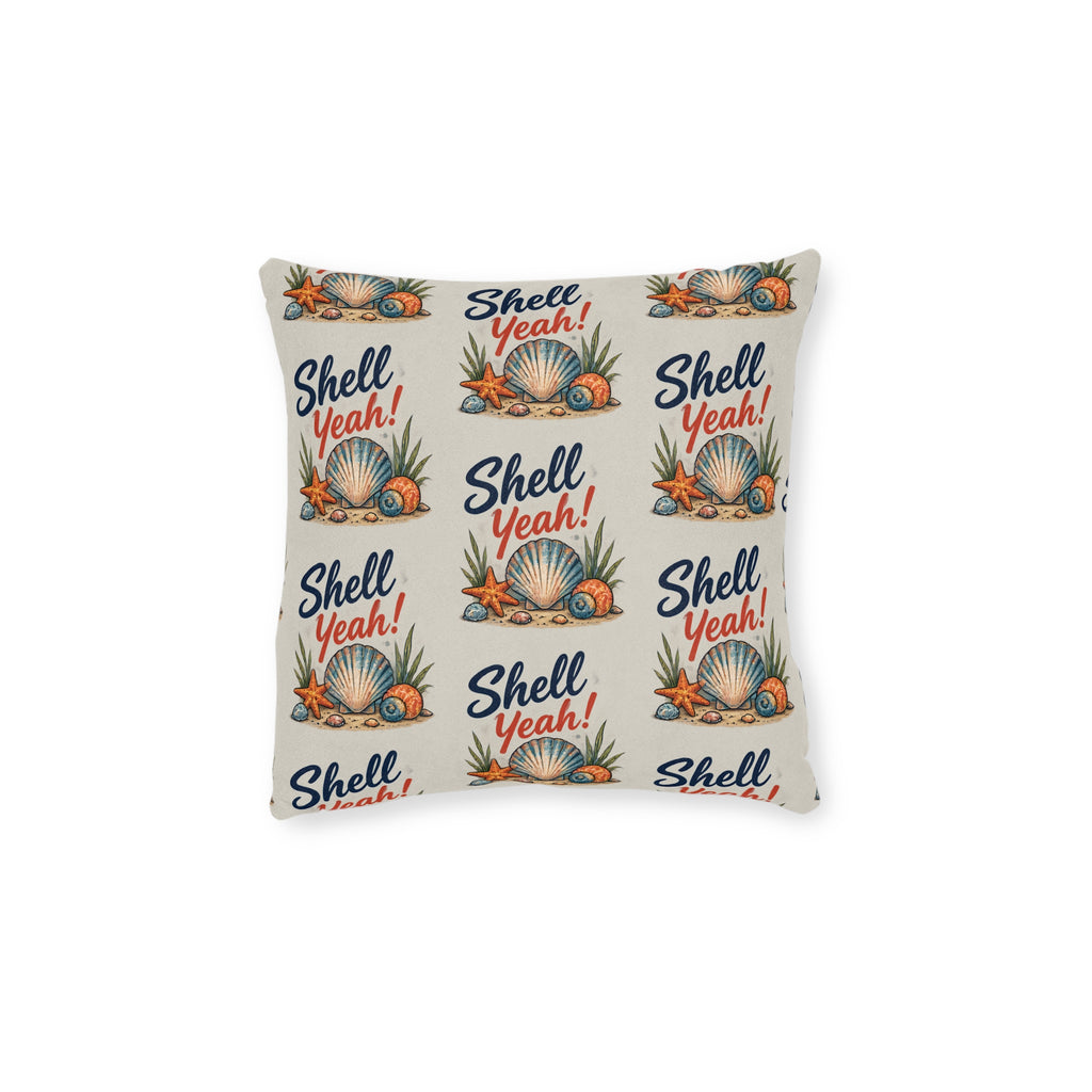 Square Cushion – Shell Yeah! | Coastal & Seaside Cushion
