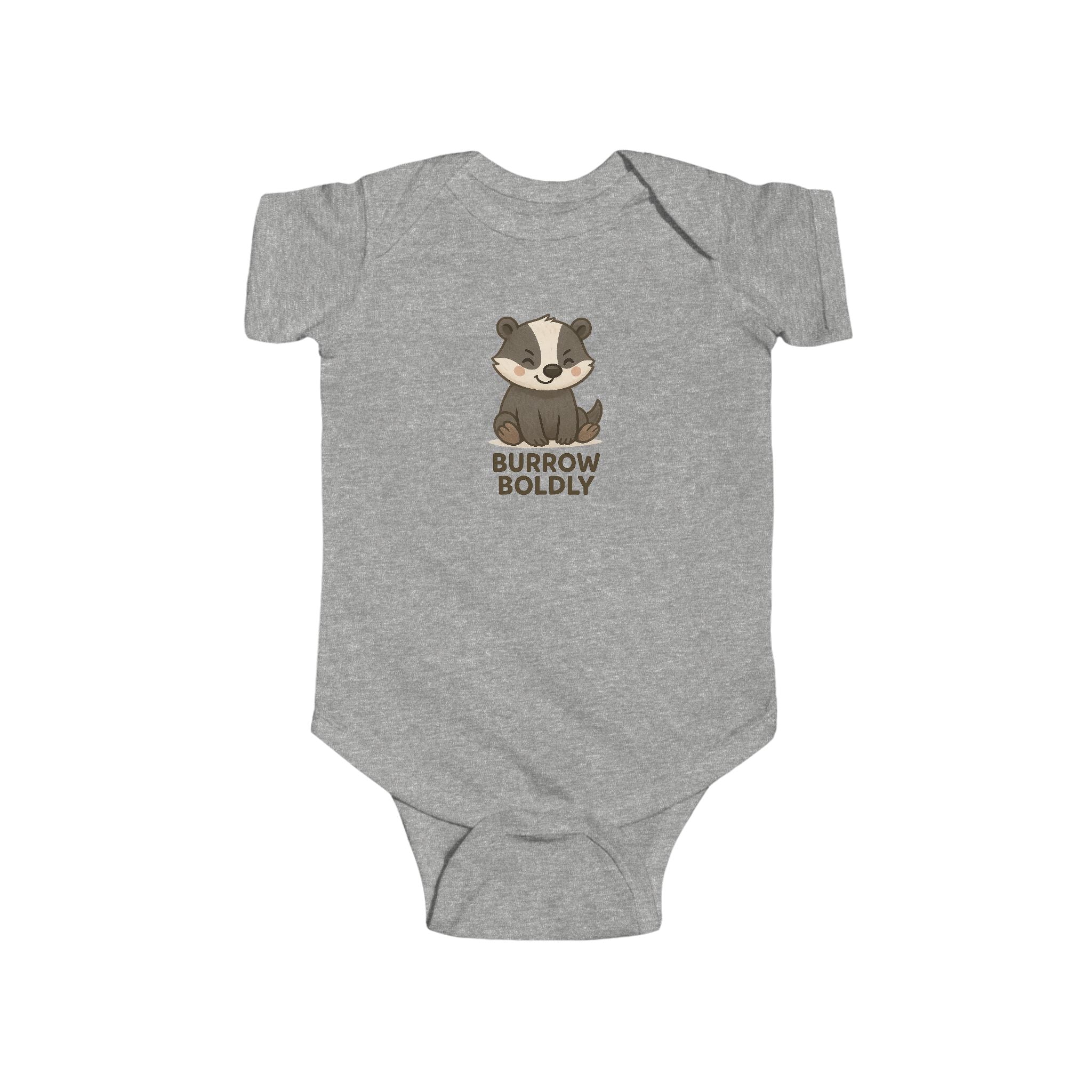 Babygrow - "Burrow Boldly" Cute Badger Baby Onesie