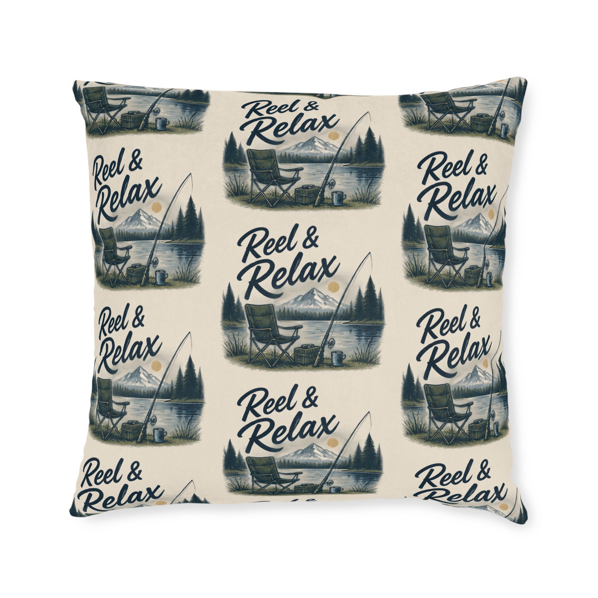 Square Cushion – Reel & Relax | Fishing Lover Cushion