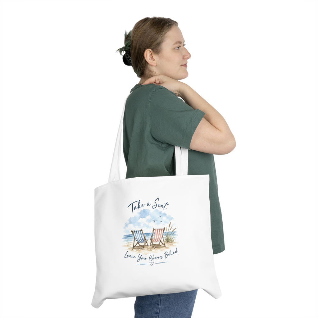 Copy of Copy of Copy of Copy of Large Beach Tote Bag – Happiness Comes in Waves