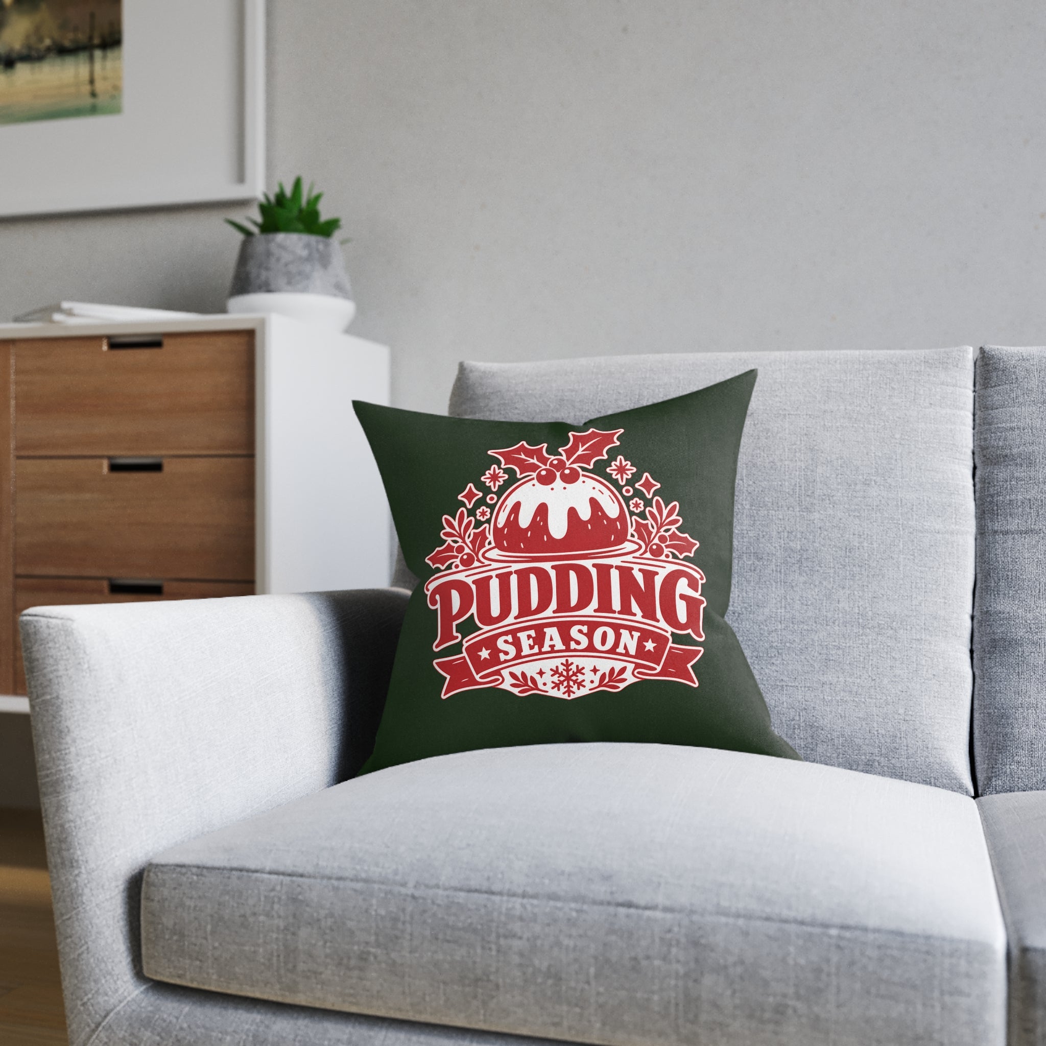 Square Cushion - Pudding Season - Christmas