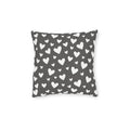 Square Cushion - Hearts - Grey