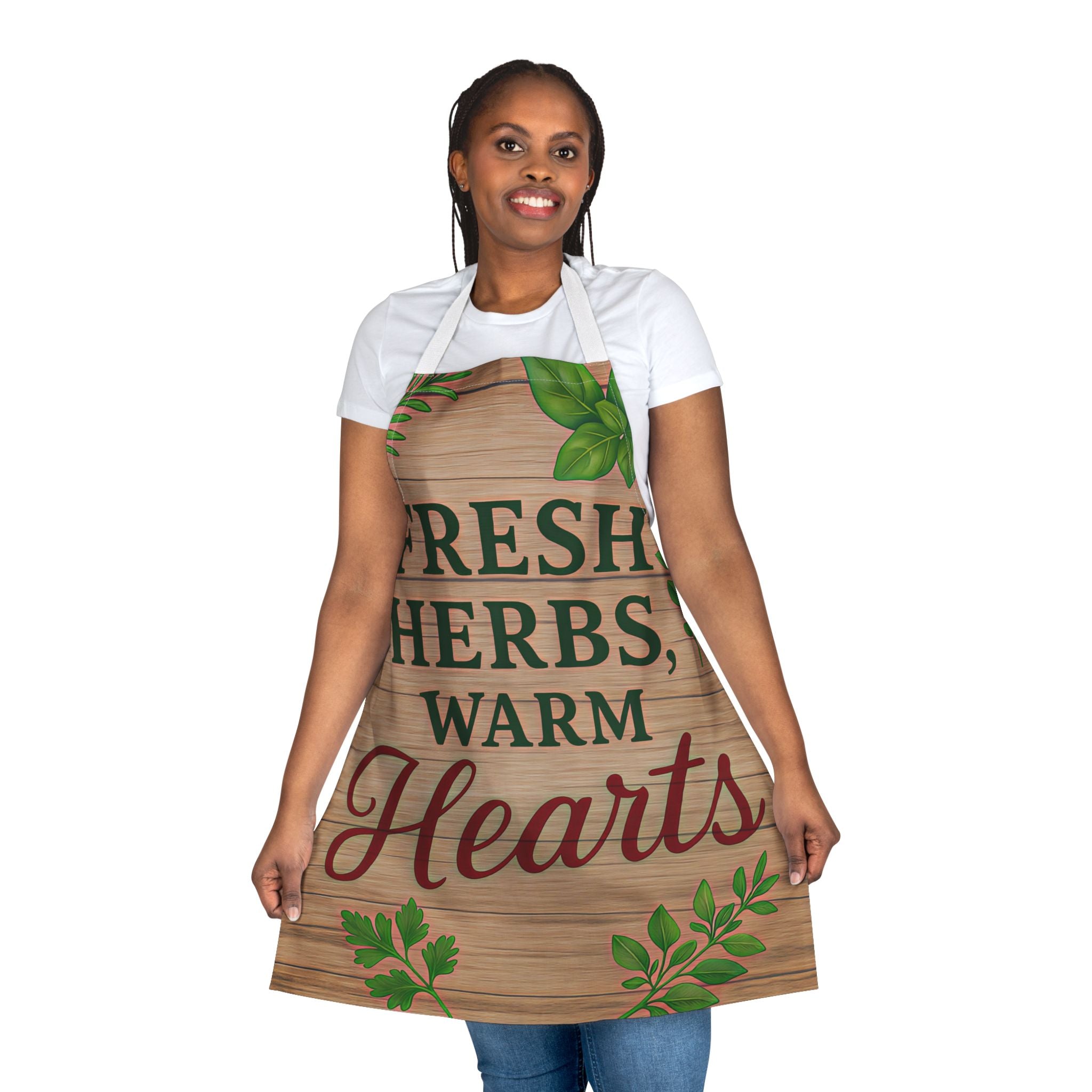 Kitchen Apron - Fresh Herbs, Warm Hearts Design