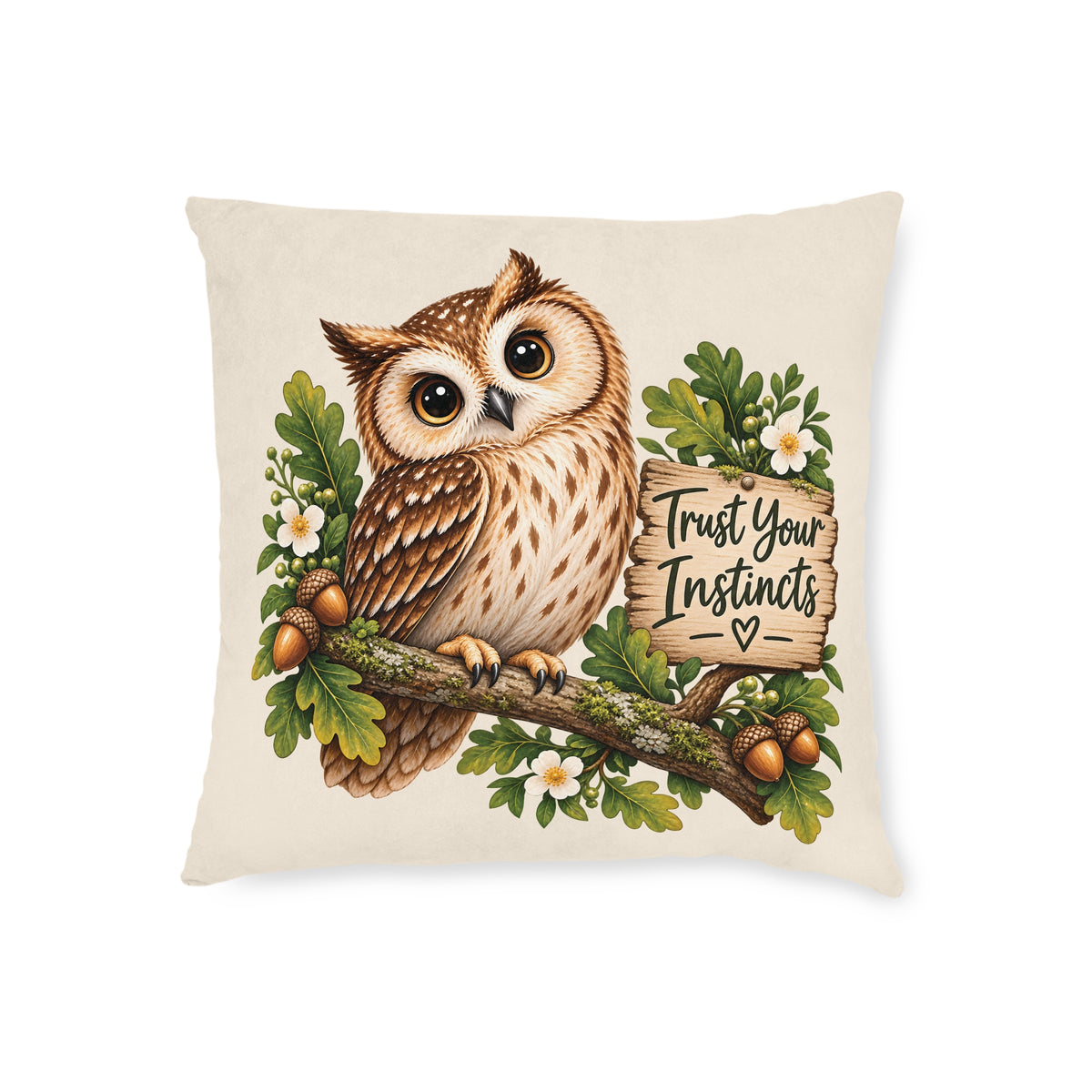 Square Cushion - Trust Your Instincts - Owl