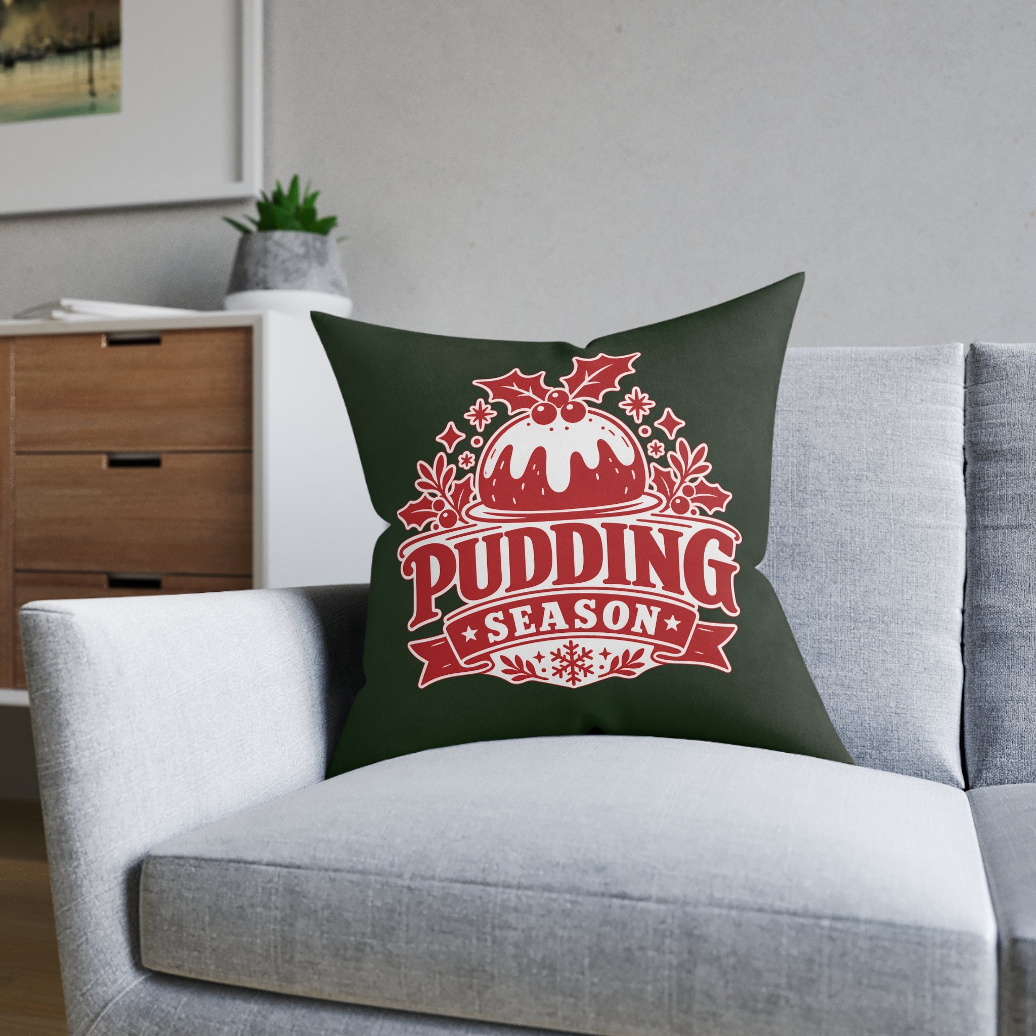 Square Cushion - Pudding Season - Christmas