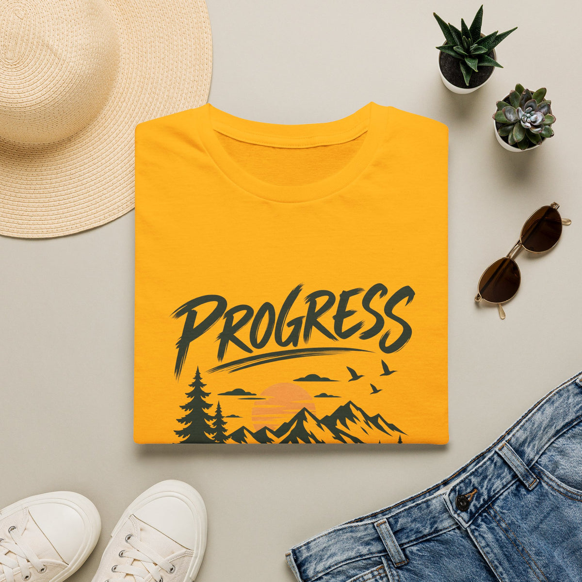 Unisex T-Shirt – Progress Not Perfection | Motivational Lifestyle T-Shirt