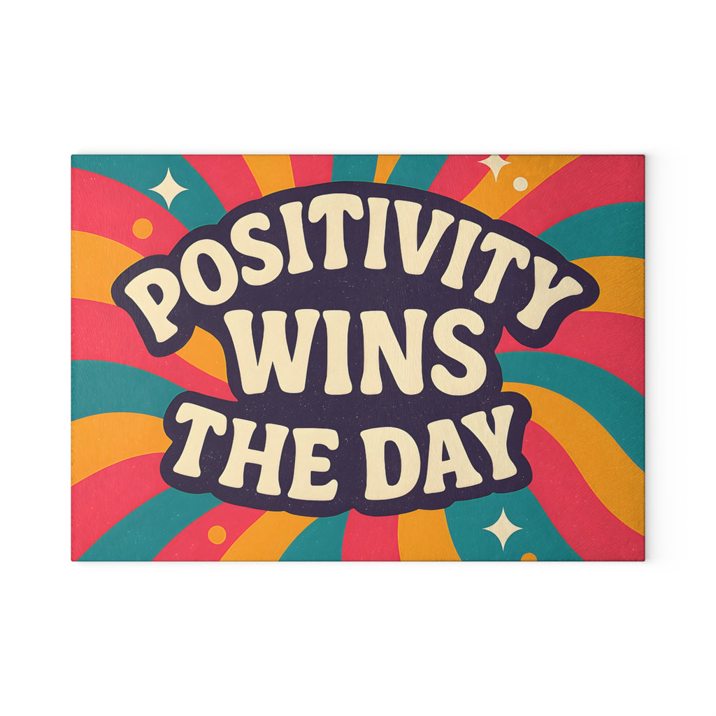 Glass Cutting Board - Positivity Wins the Day Design