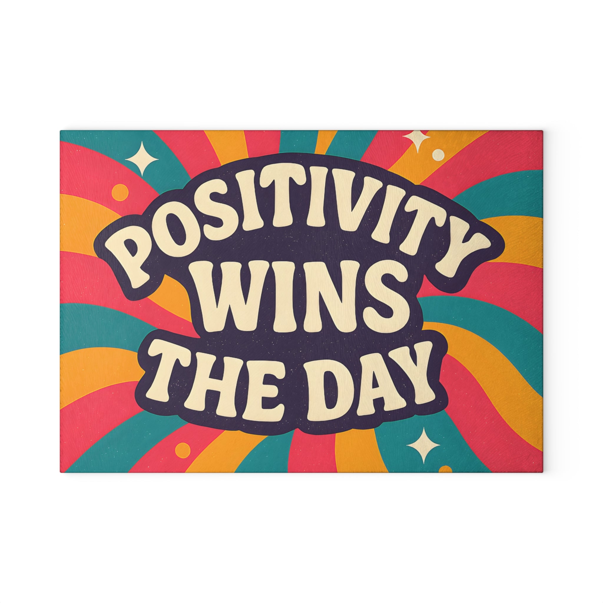 Glass Cutting Board - Positivity Wins the Day Design