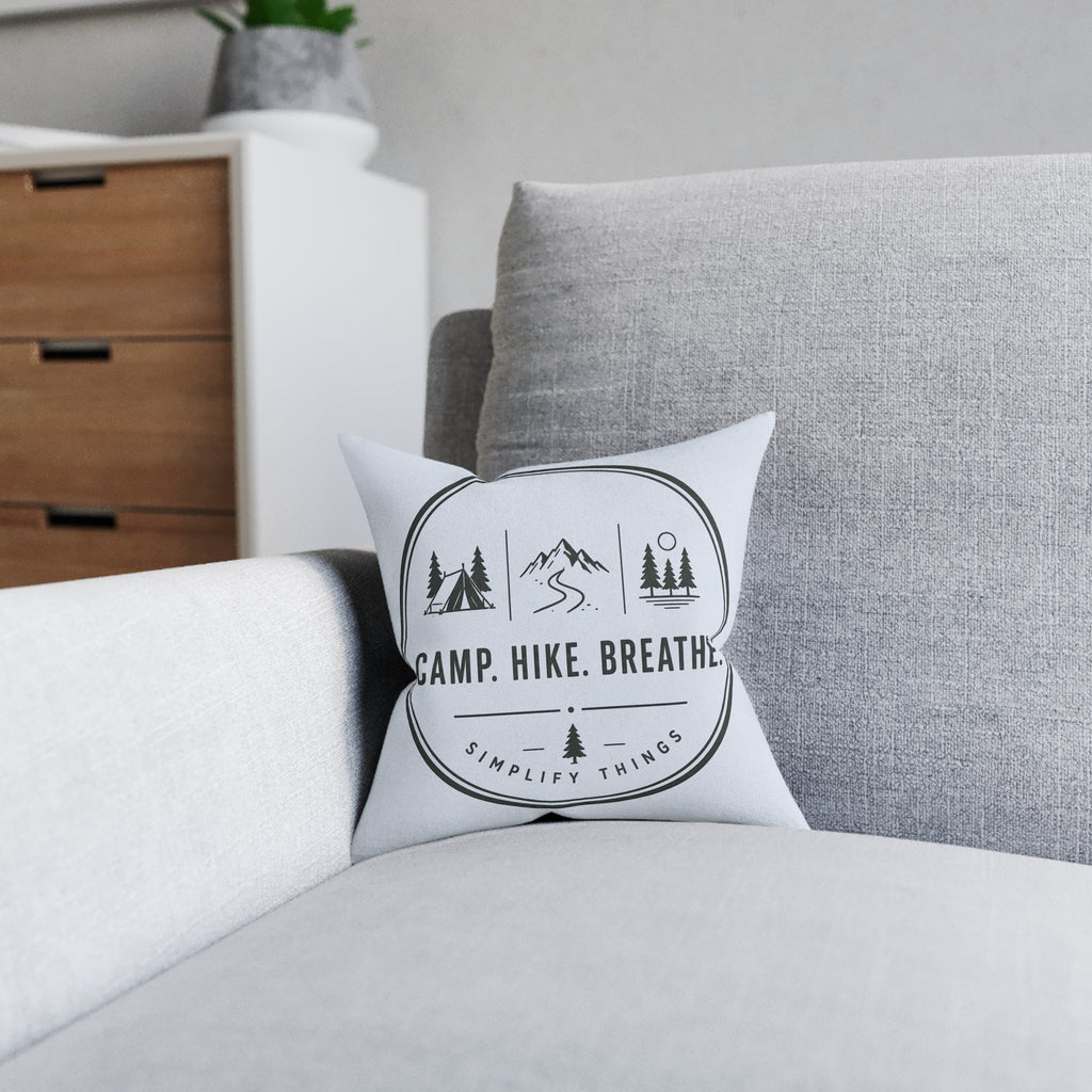 Square Cushion - Camp. Hike. Breathe.