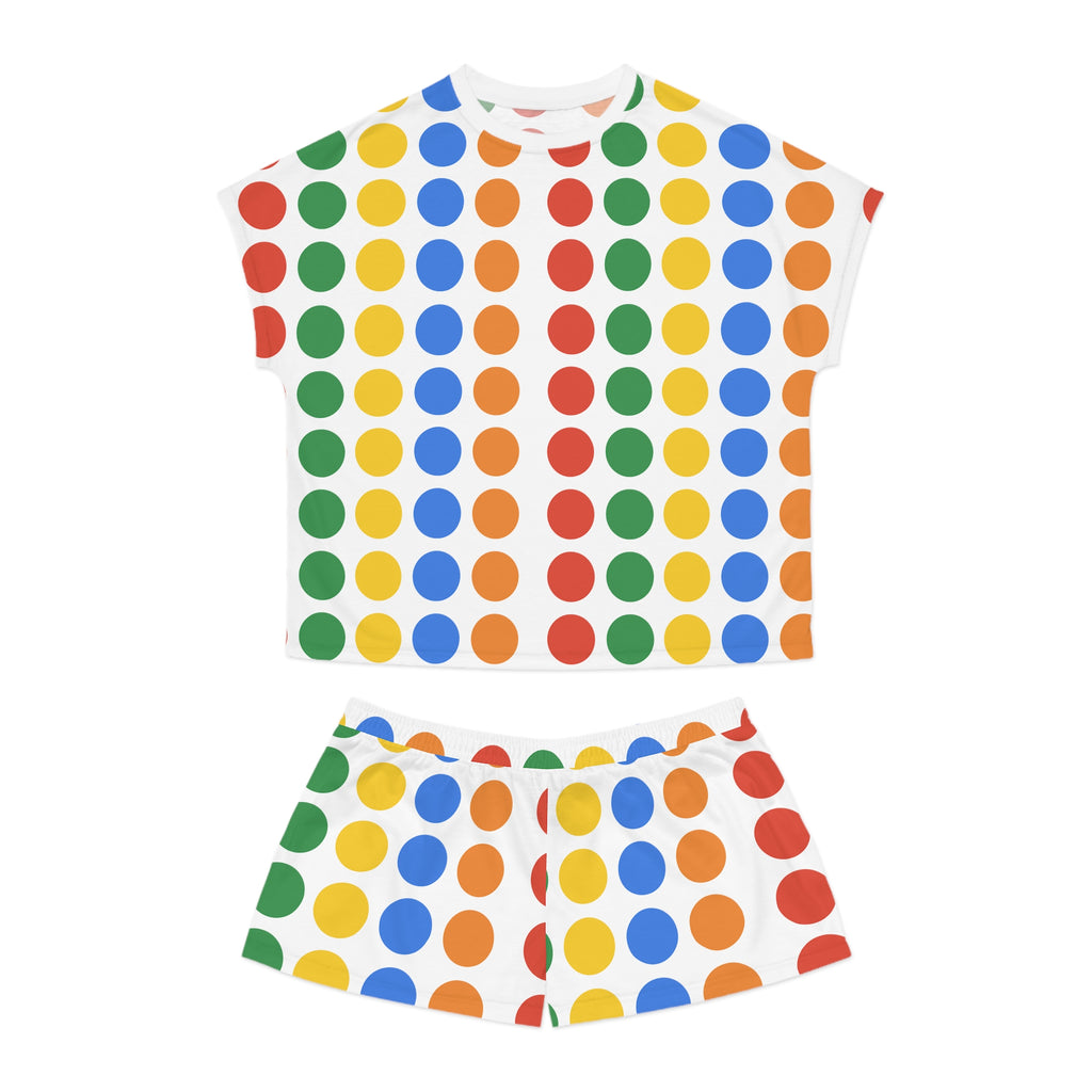 Women's Pyjama Set - Multi Colour Vibrant Circle Pattern