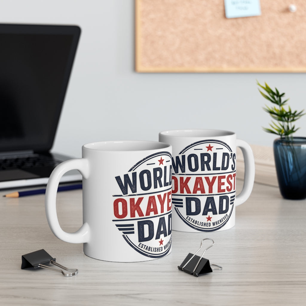 Dad Ceramic Mug - World's Okayest Dad