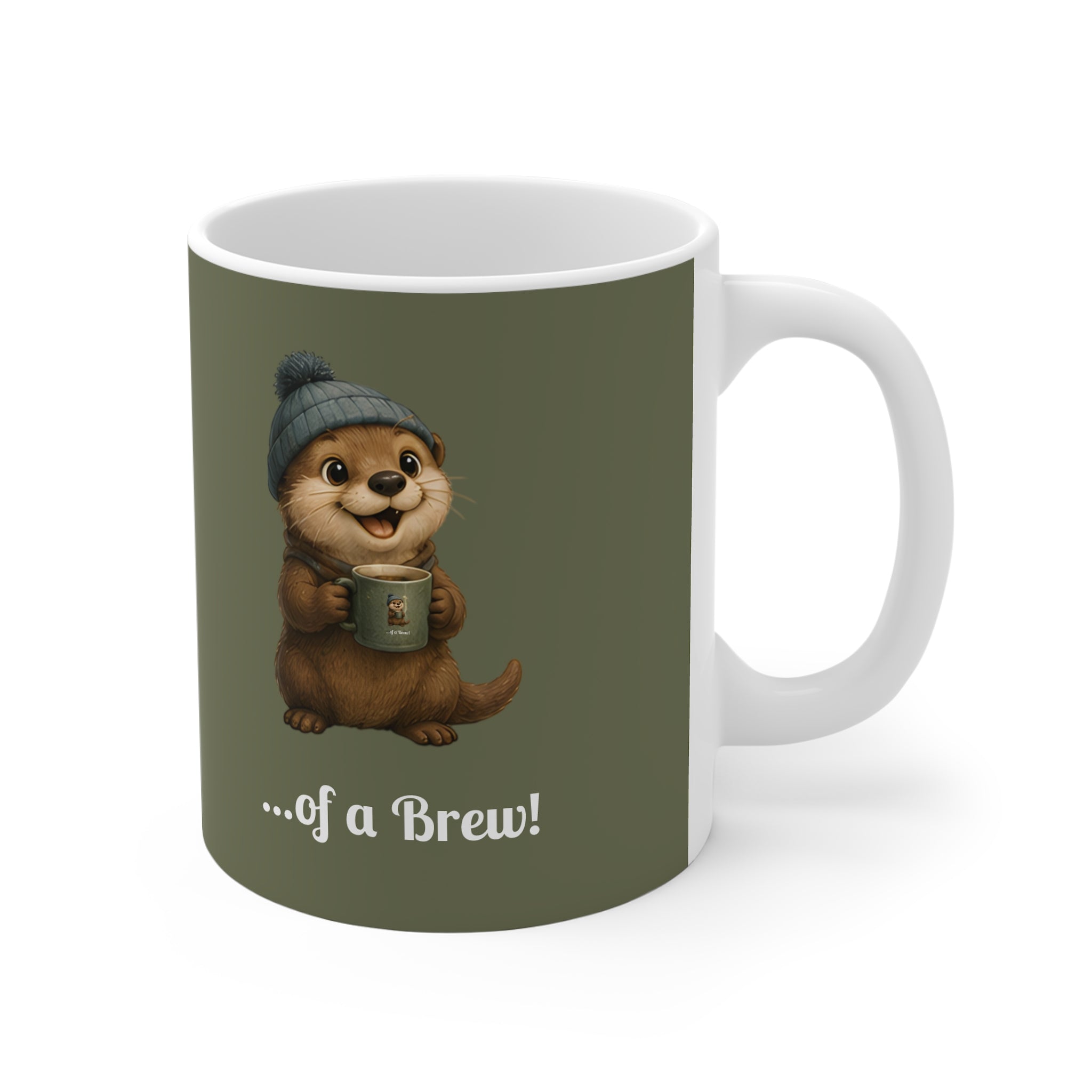 Ceramic Mug – Otterly in Need of a Brew! | Funny Otter Mug | Green