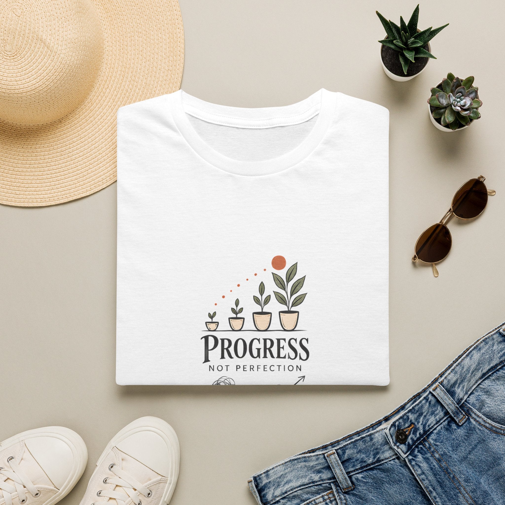 Unisex T-Shirt - Progress Not Perfection - In the Moment