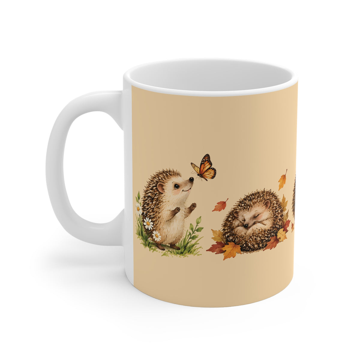 Ceramic Mug - Hedgehog Autumn Fun