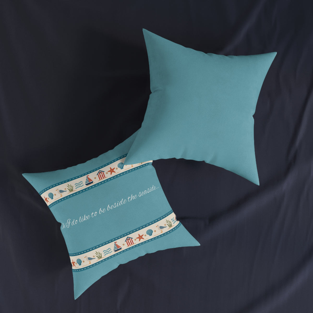 Square Cushion - I do like to be beside the seaside...