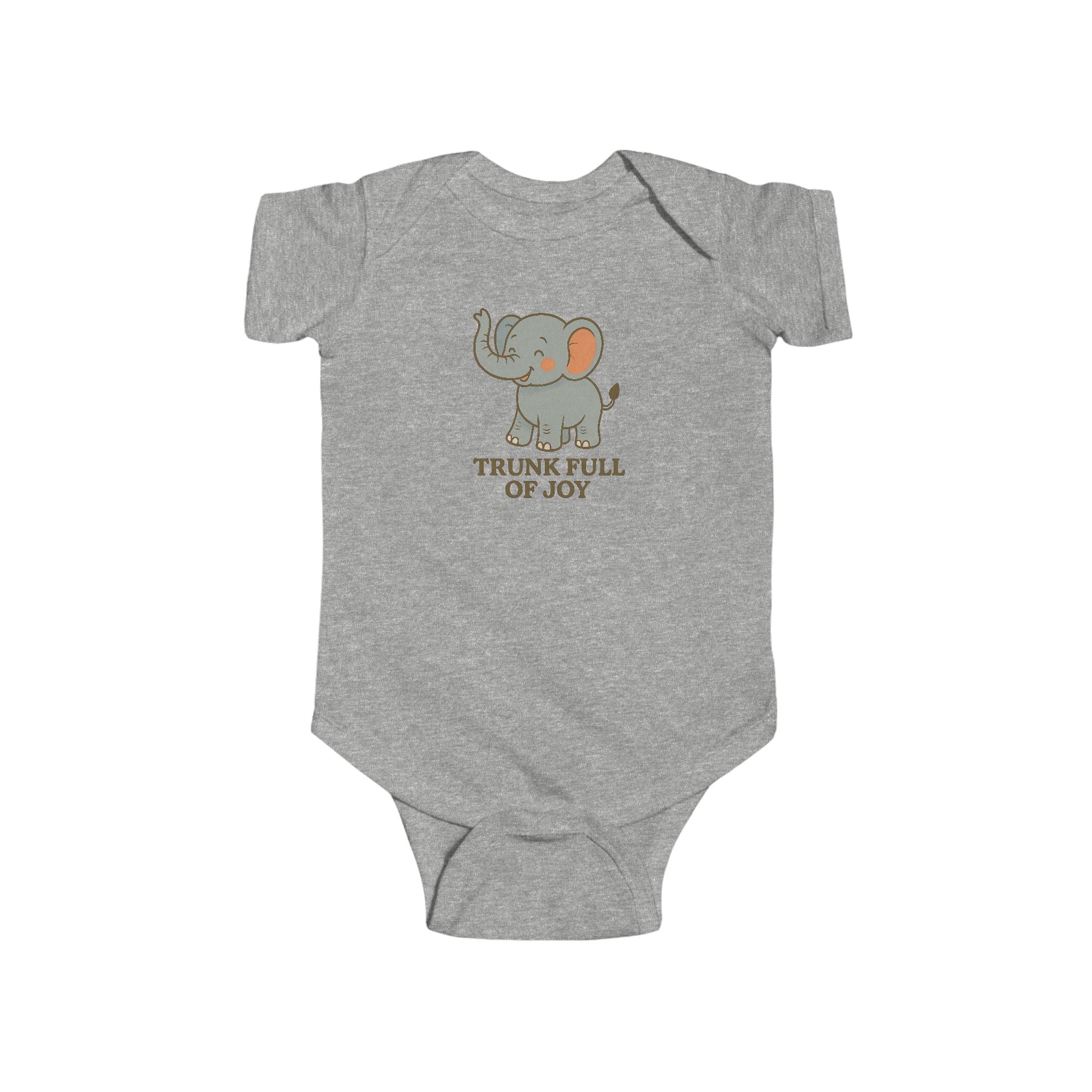 Babygrow - "Trunk Full of Joy" Cute Elephant Baby Onesie