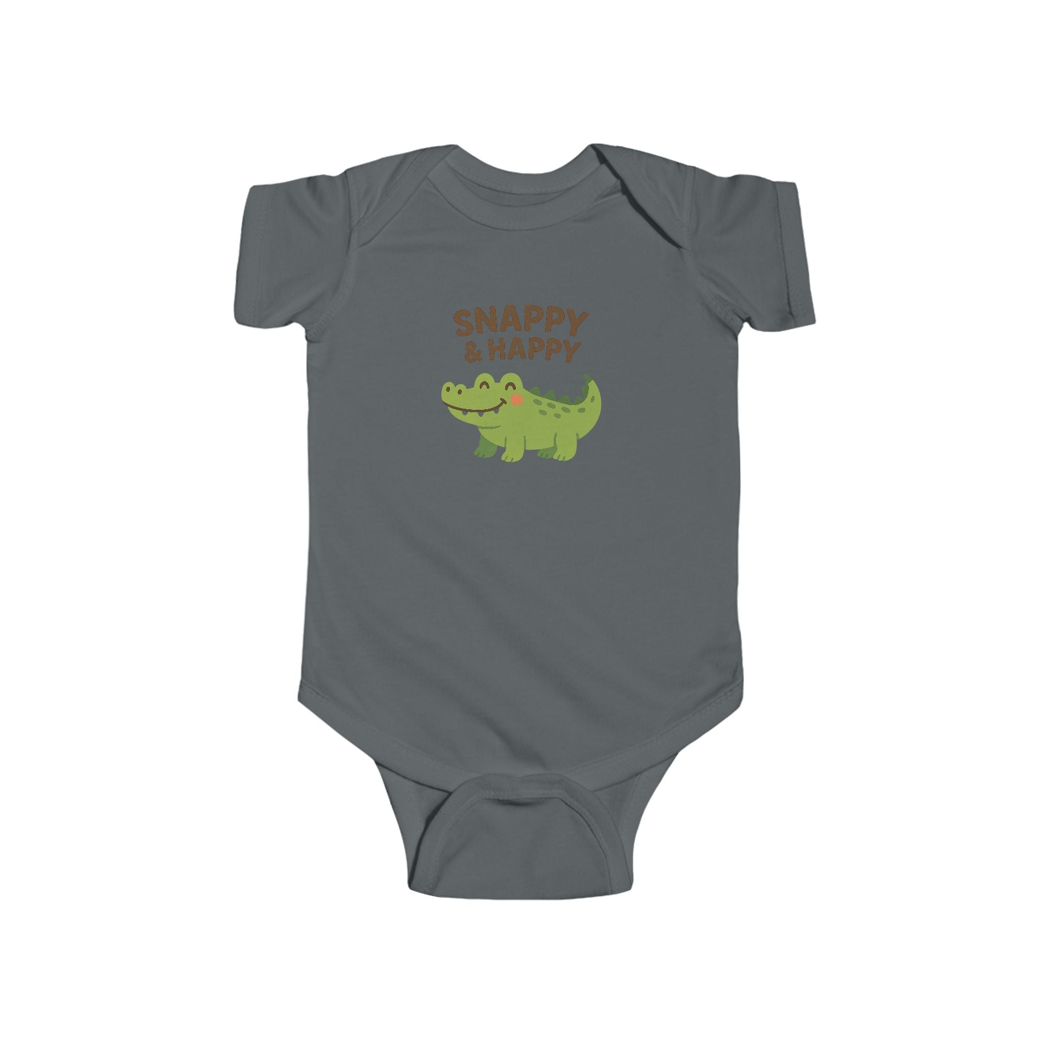 Babygrow - "Snappy & Happy" Cute Croc Baby Onesie