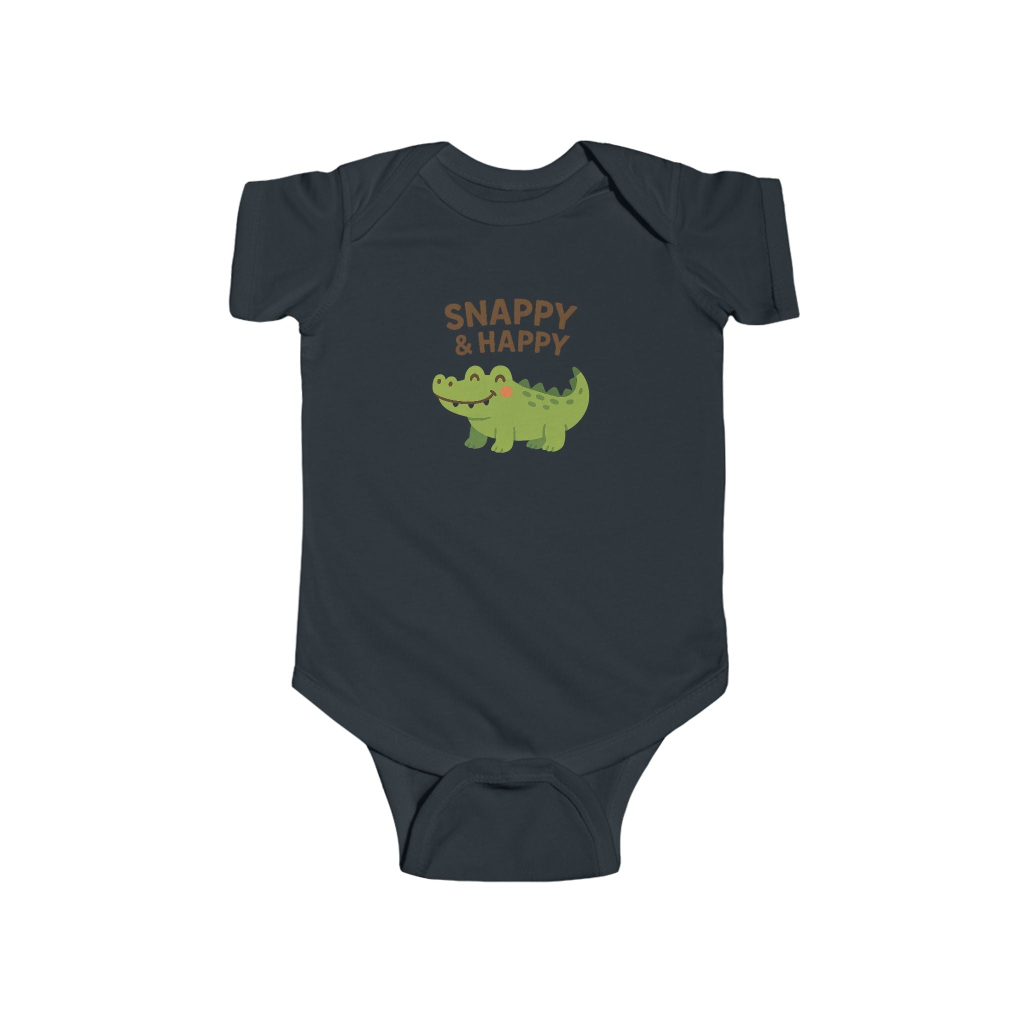 Babygrow - "Snappy & Happy" Cute Croc Baby Onesie