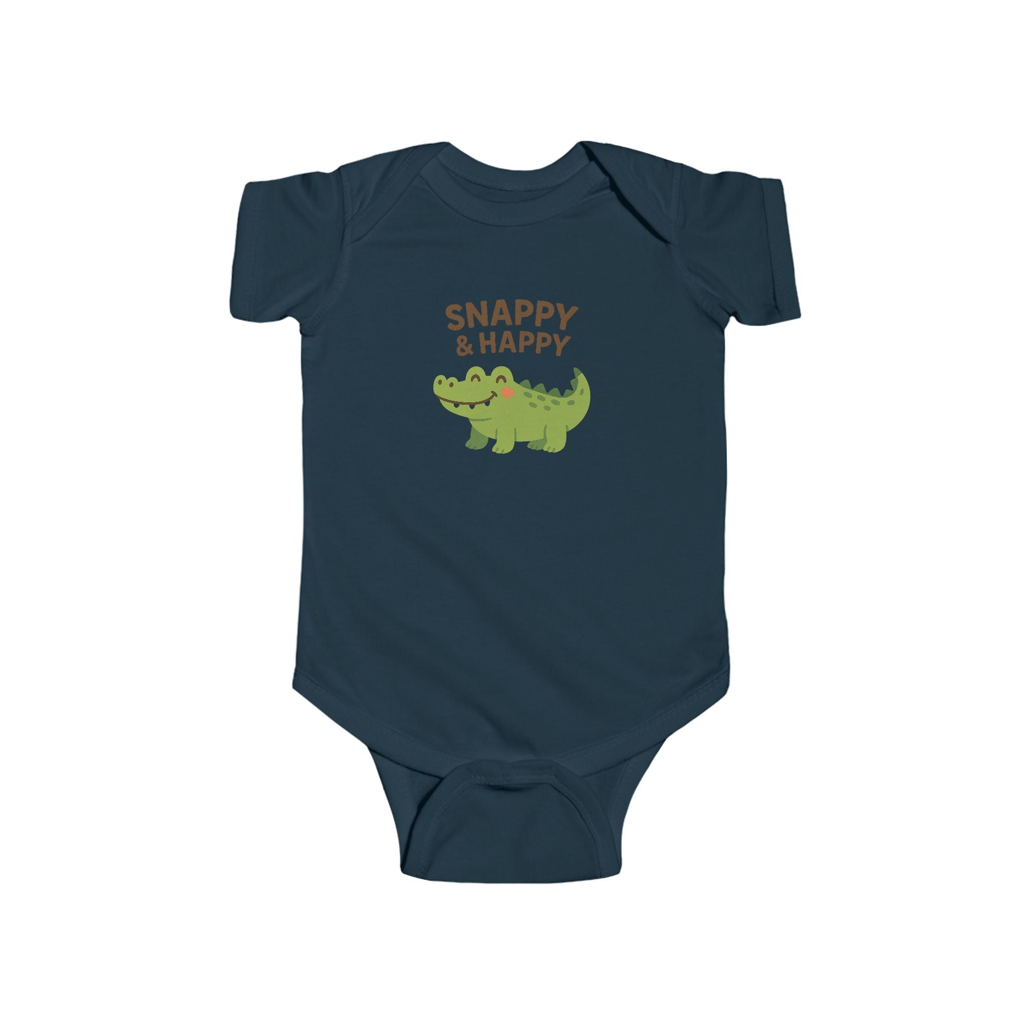 Babygrow - "Snappy & Happy" Cute Croc Baby Onesie