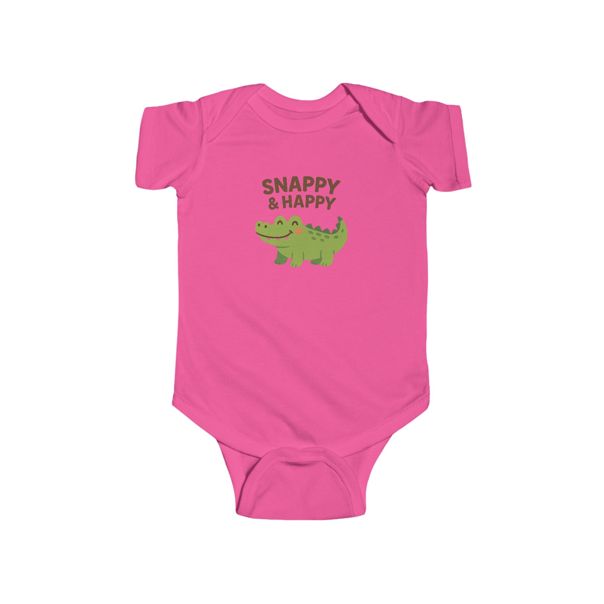 Babygrow - "Snappy & Happy" Cute Croc Baby Onesie
