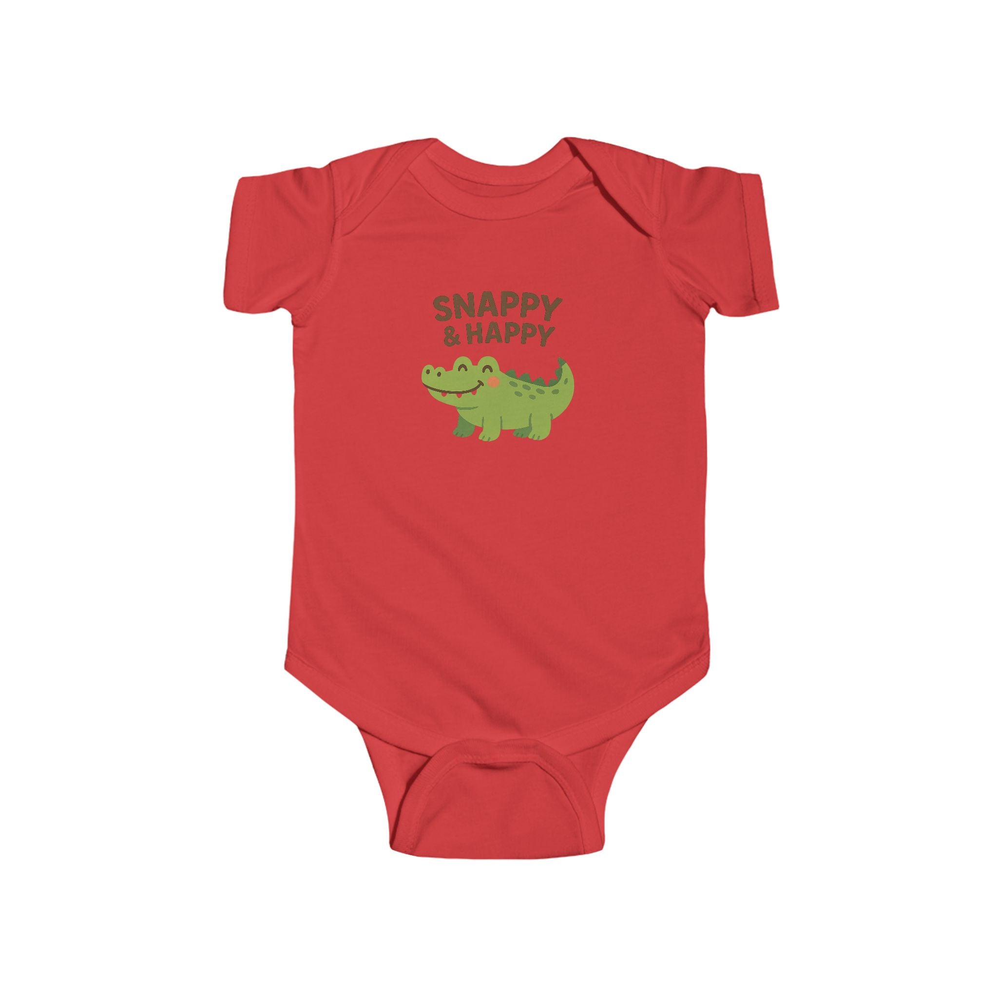 Babygrow - "Snappy & Happy" Cute Croc Baby Onesie