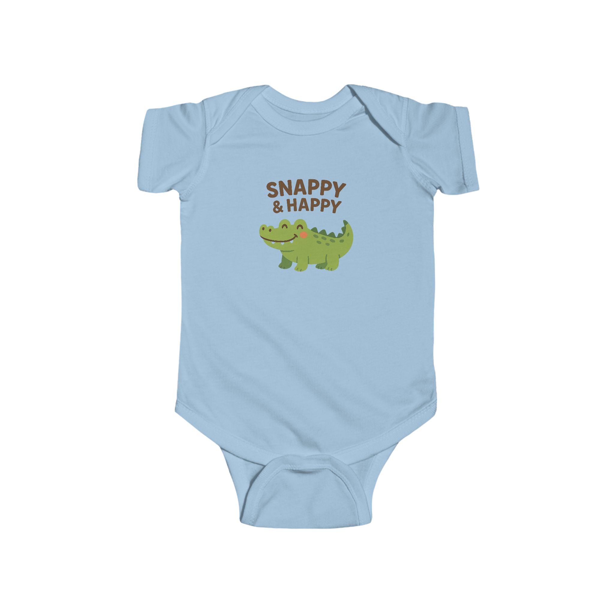 Babygrow - "Snappy & Happy" Cute Croc Baby Onesie