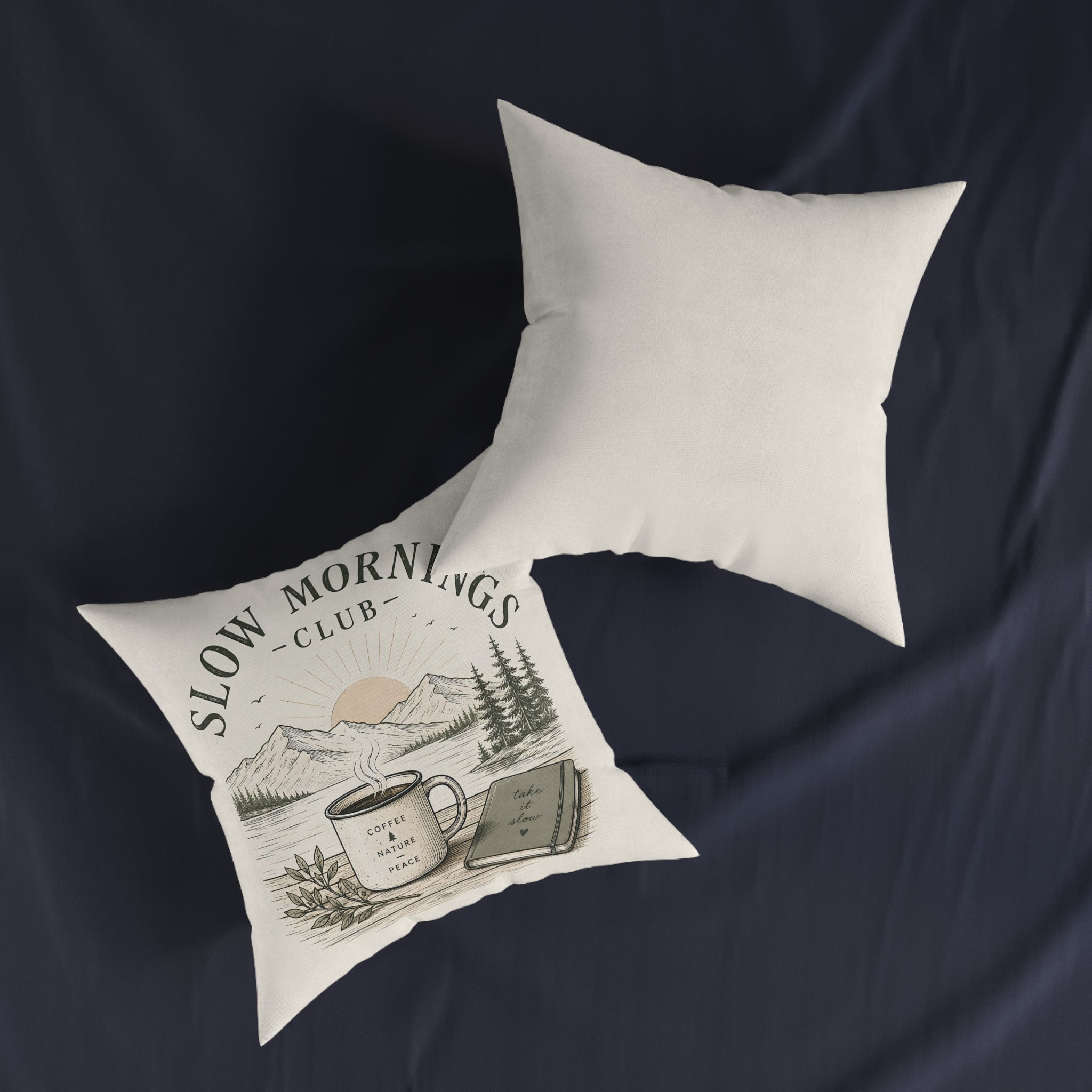 Square Cushion - Slow Mornings Club