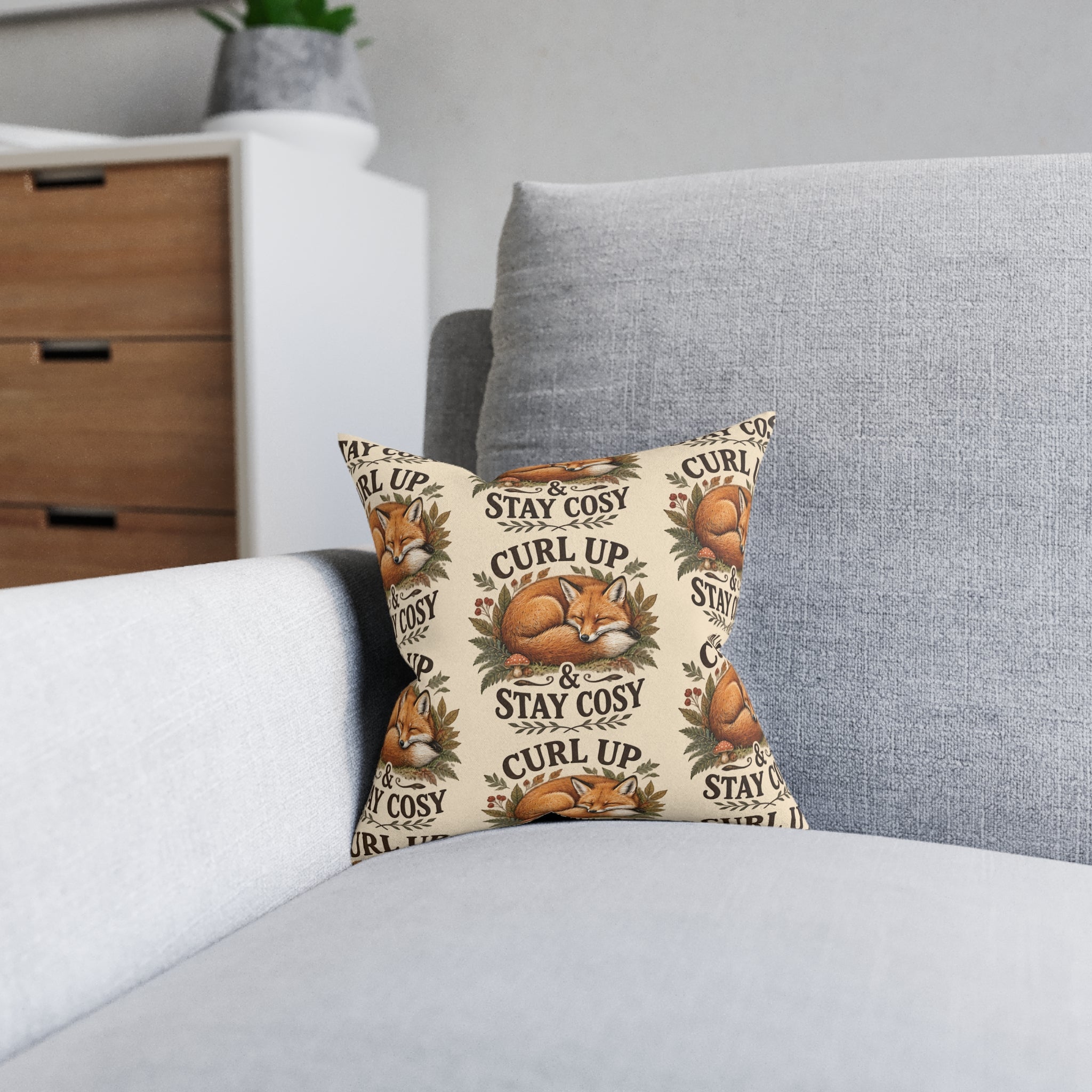 Square Cushion – Curl Up & Stay Cosy | Cosy Home Cushion