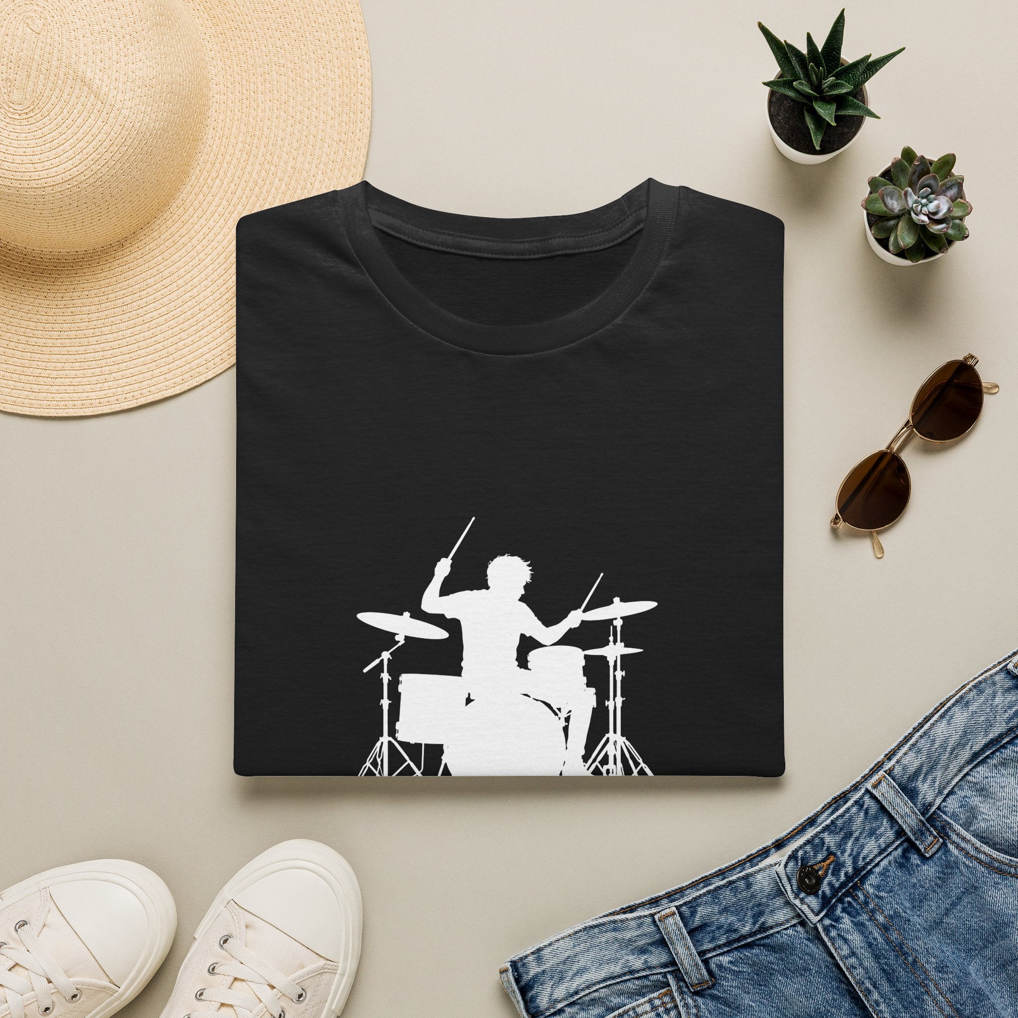Unisex T-Shirt – The Beat Goes On | Drums Music Tee