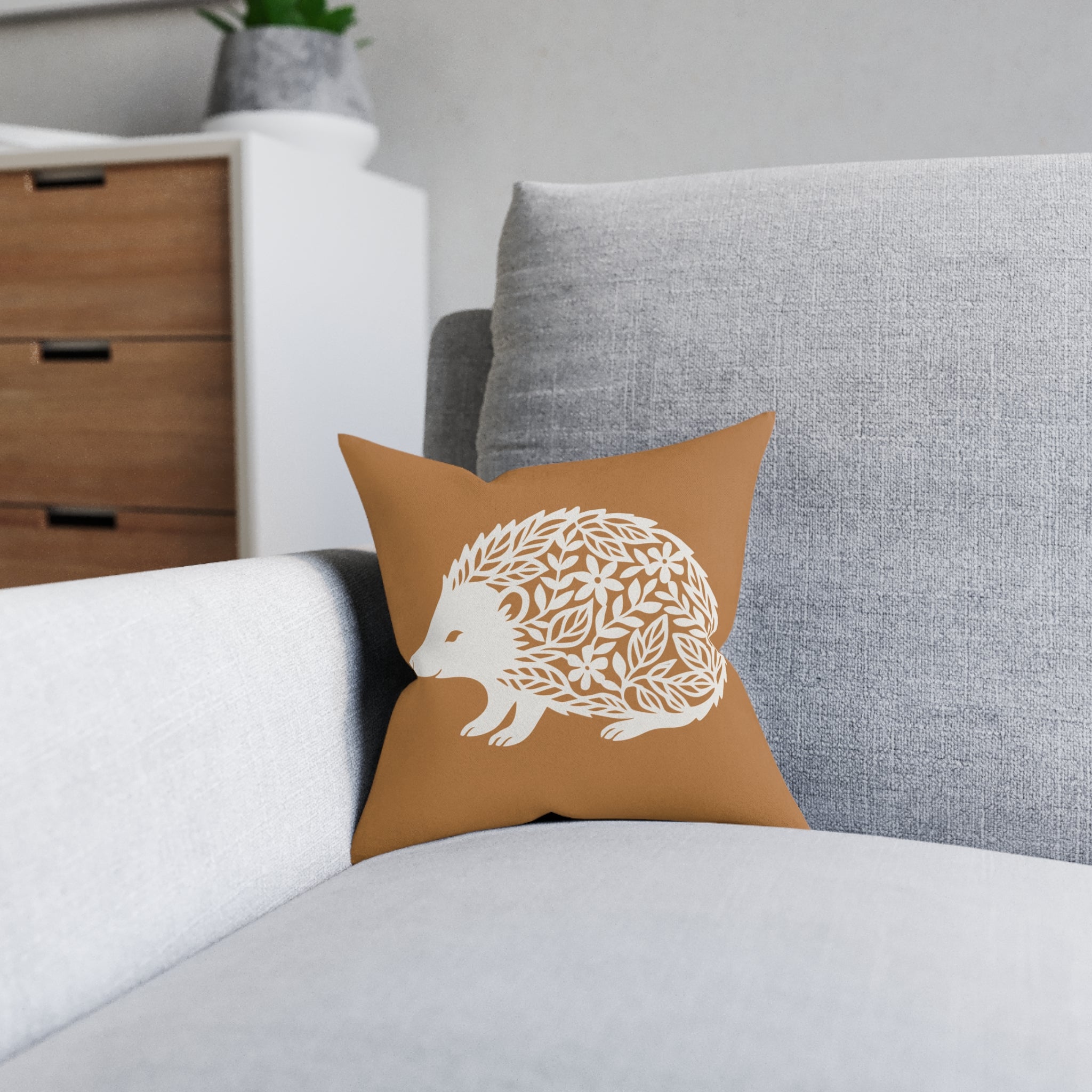Square Cushion - Hedgehog - Nature Design