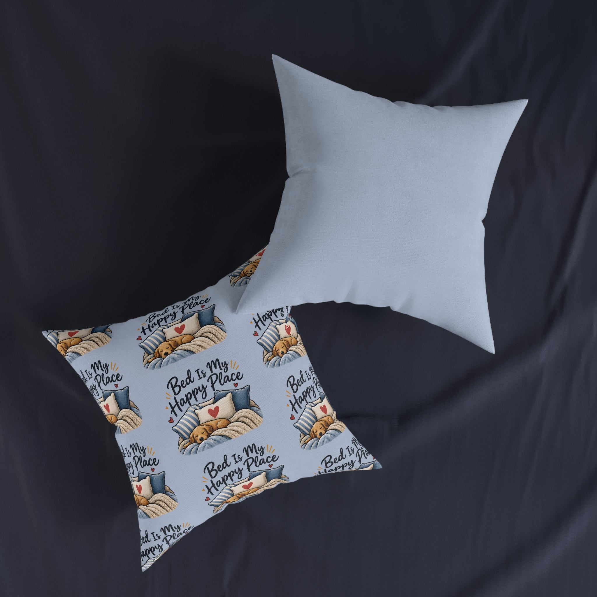 Square Cushion - Bed Is My Happy Place