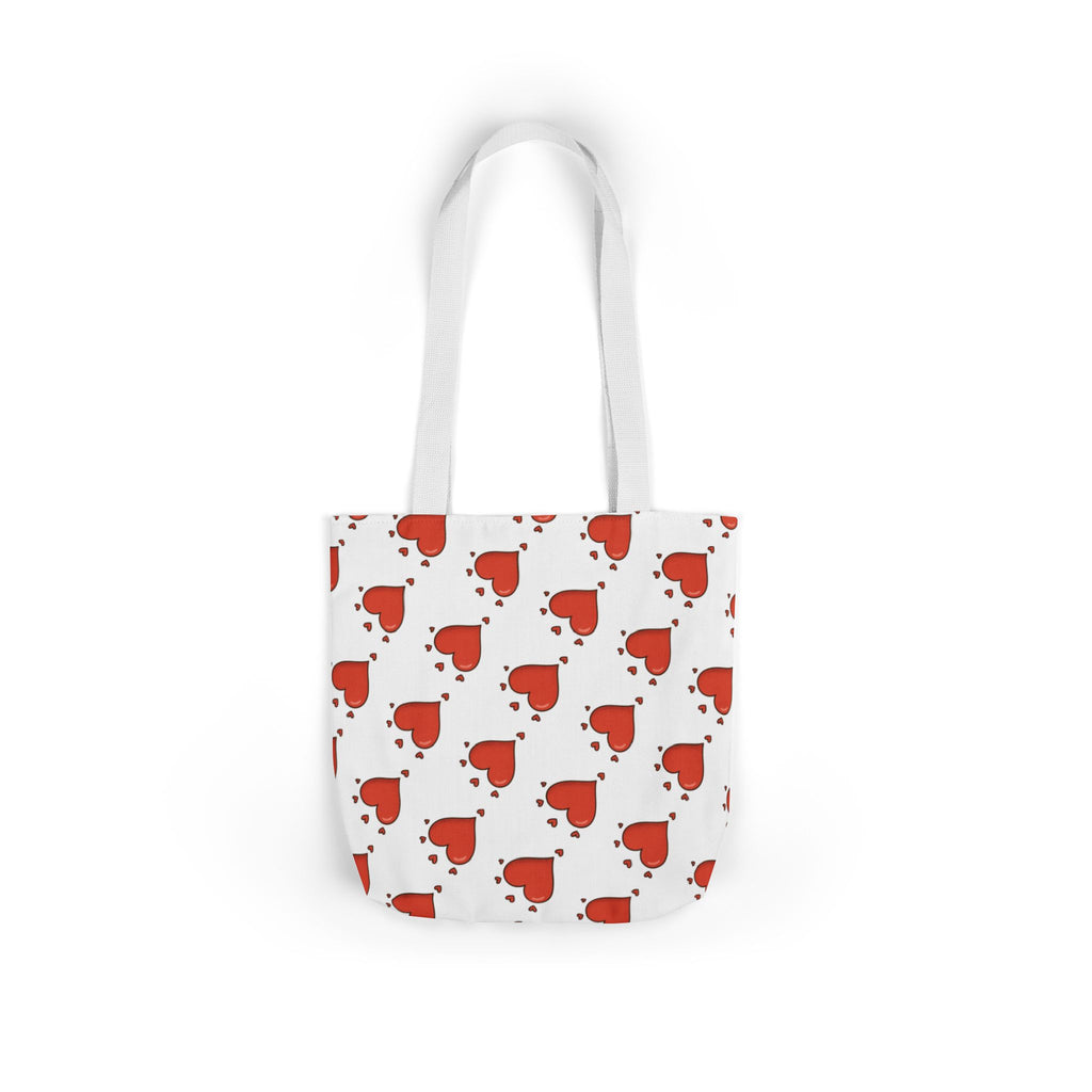 Heart Print Canvas Tote Bag with 5-Color Straps