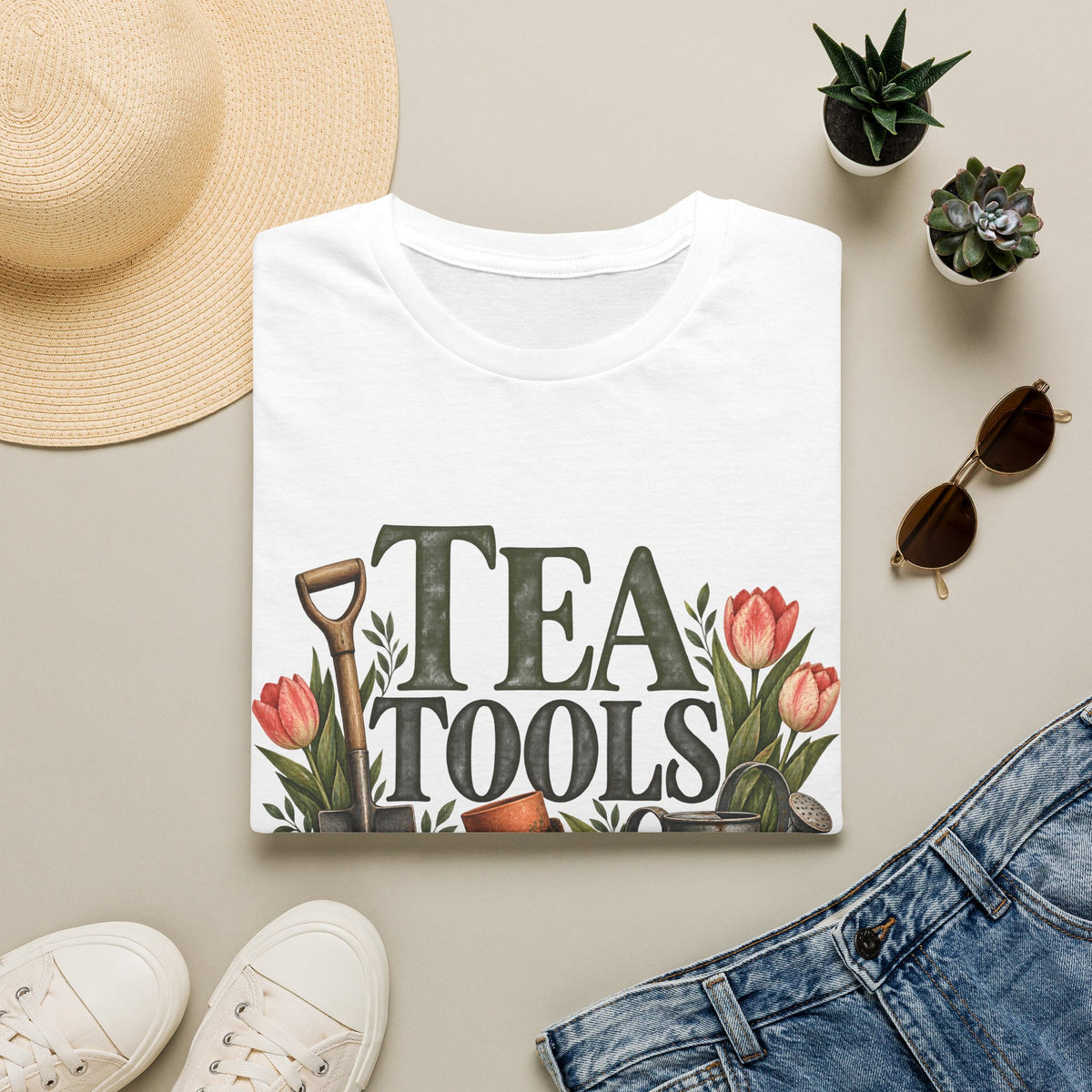 Unisex T-Shirt - Tea, Tools & Tulips