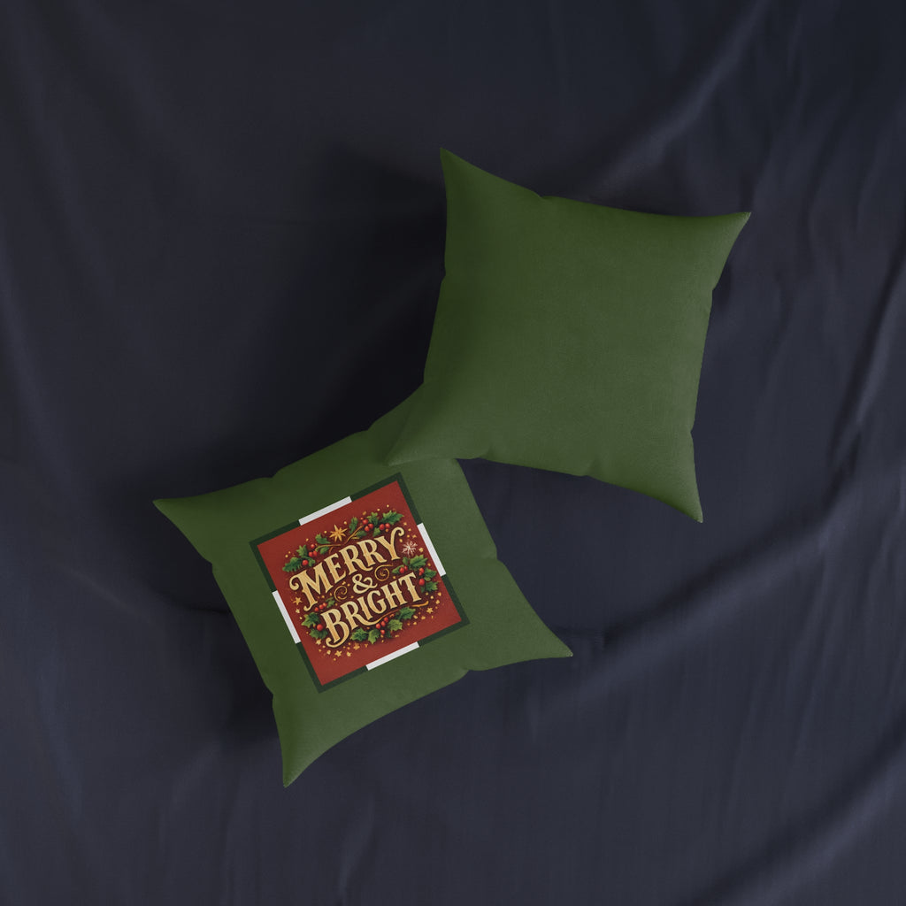 Christmas Square Cushion – Merry & Bright | Festive Christmas Cushion