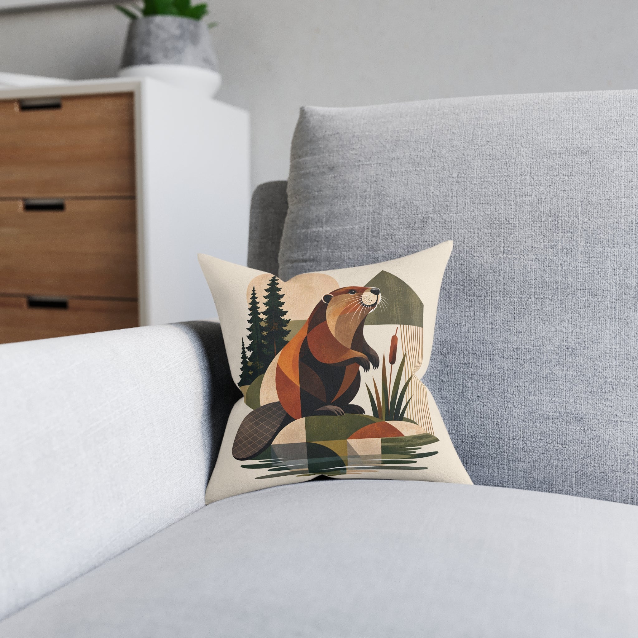 Square Cushion - Beaver