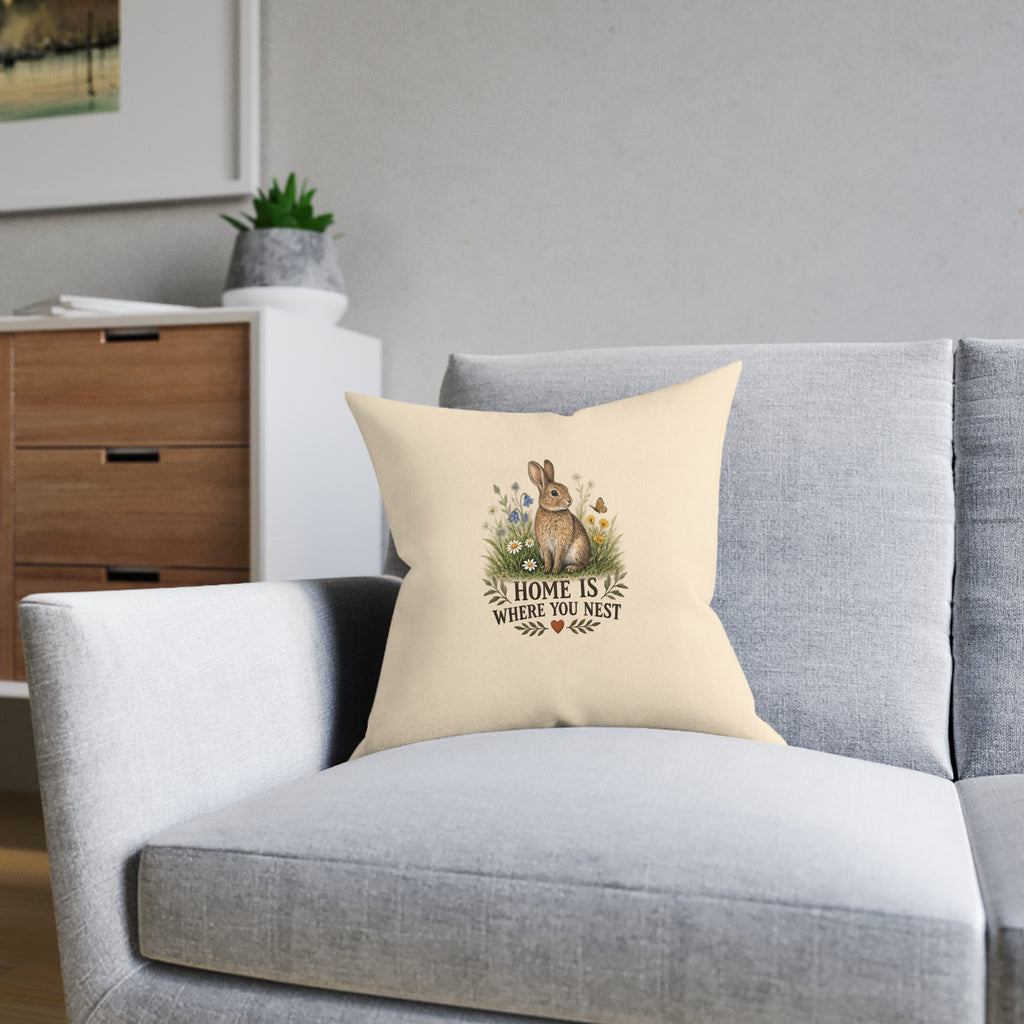 Square Cushion – Home Is Where You Nest | Bird Lover Cushion