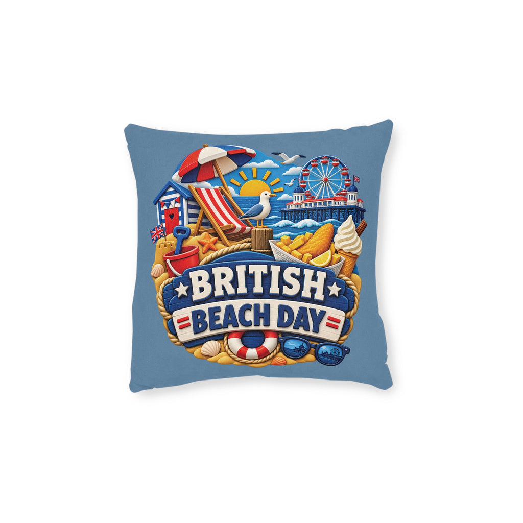 Square Cushion - British Beach Day