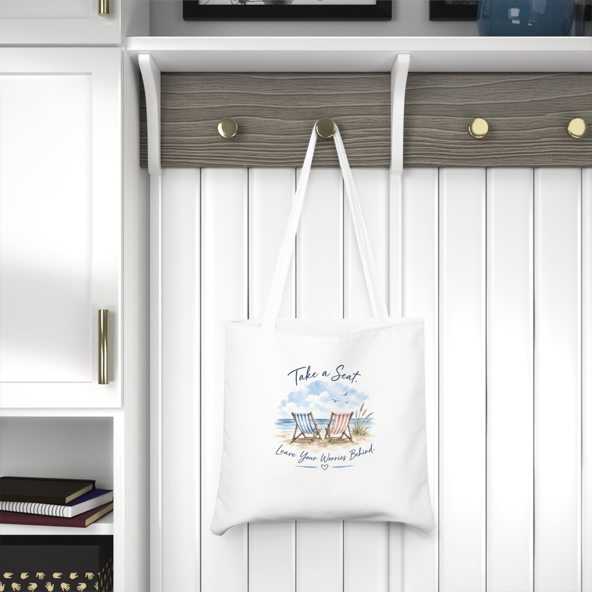 Copy of Copy of Copy of Copy of Large Beach Tote Bag – Happiness Comes in Waves
