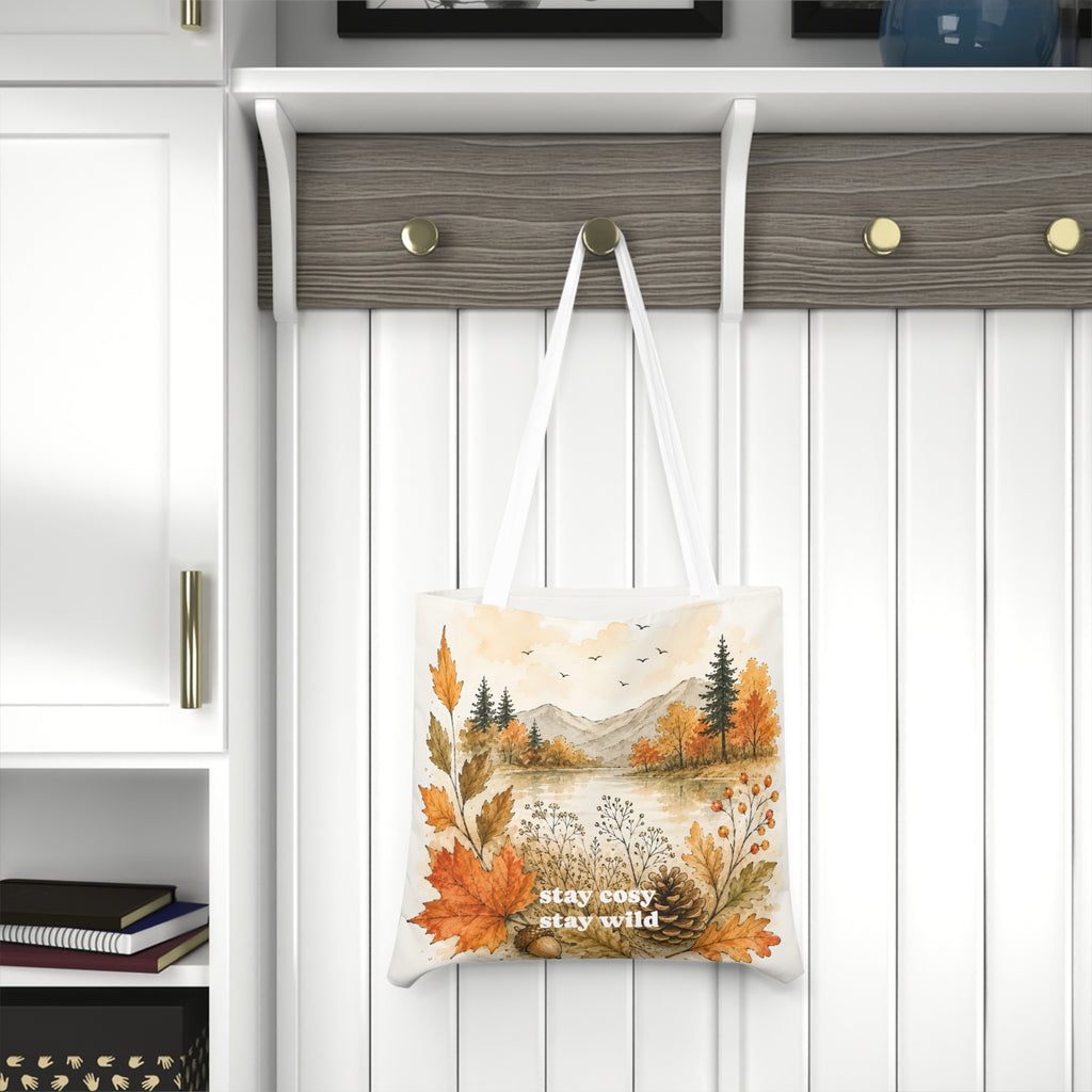 Large Beach Tote Bag – stay cosy stay wild