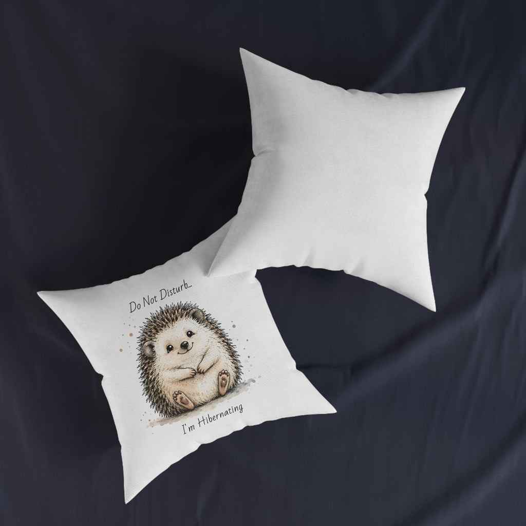 Square Cushion – Do Not Disturb... I'm Hibernating | Funny Woodland Cushion