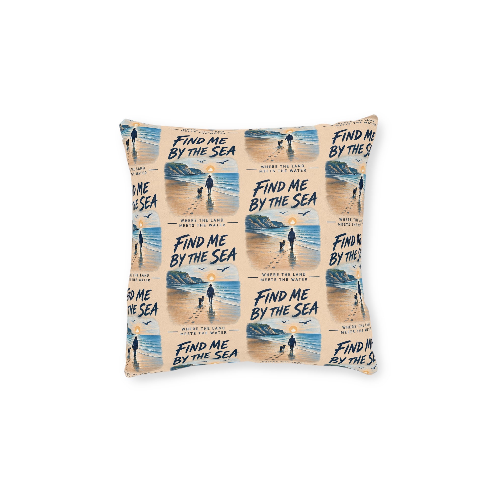 Square Cushion – Find Me by the Sea | Coastal & Seaside Cushion