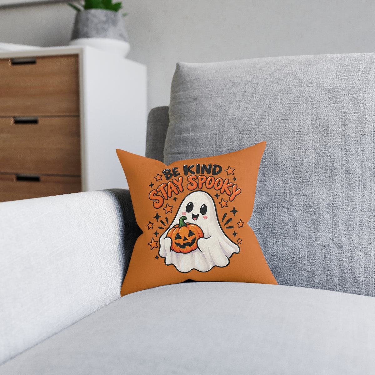 Square Cushion - Be Kind Stay Spooky - Halloween