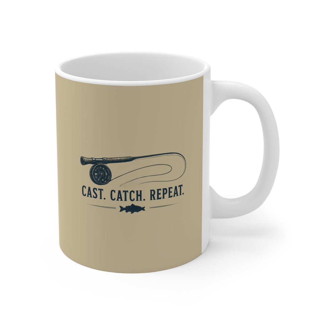Ceramic Mug – Cast. Catch. Repeat. | Fishing & Angling Mug