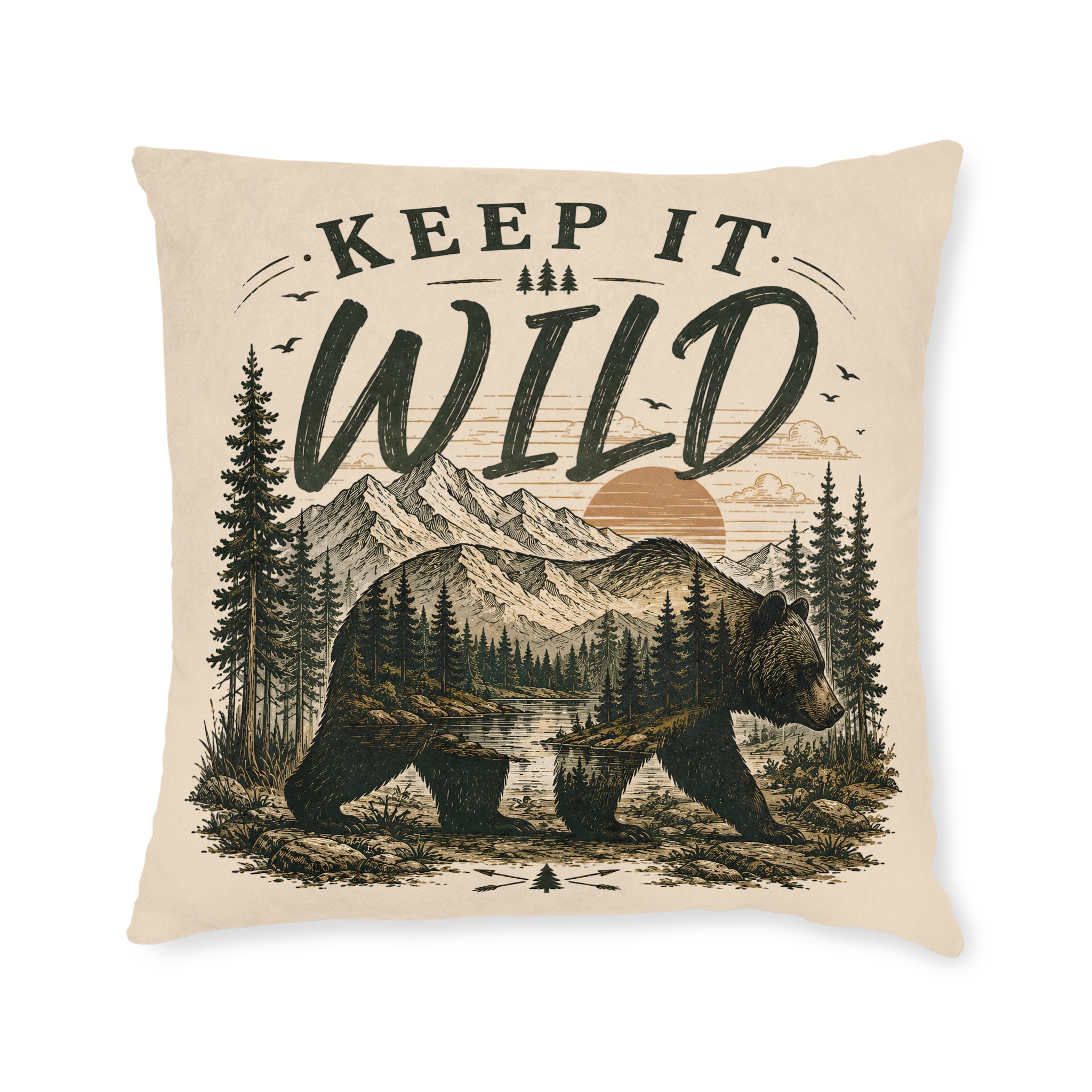 Square Cushion - Keep It Wild Bear