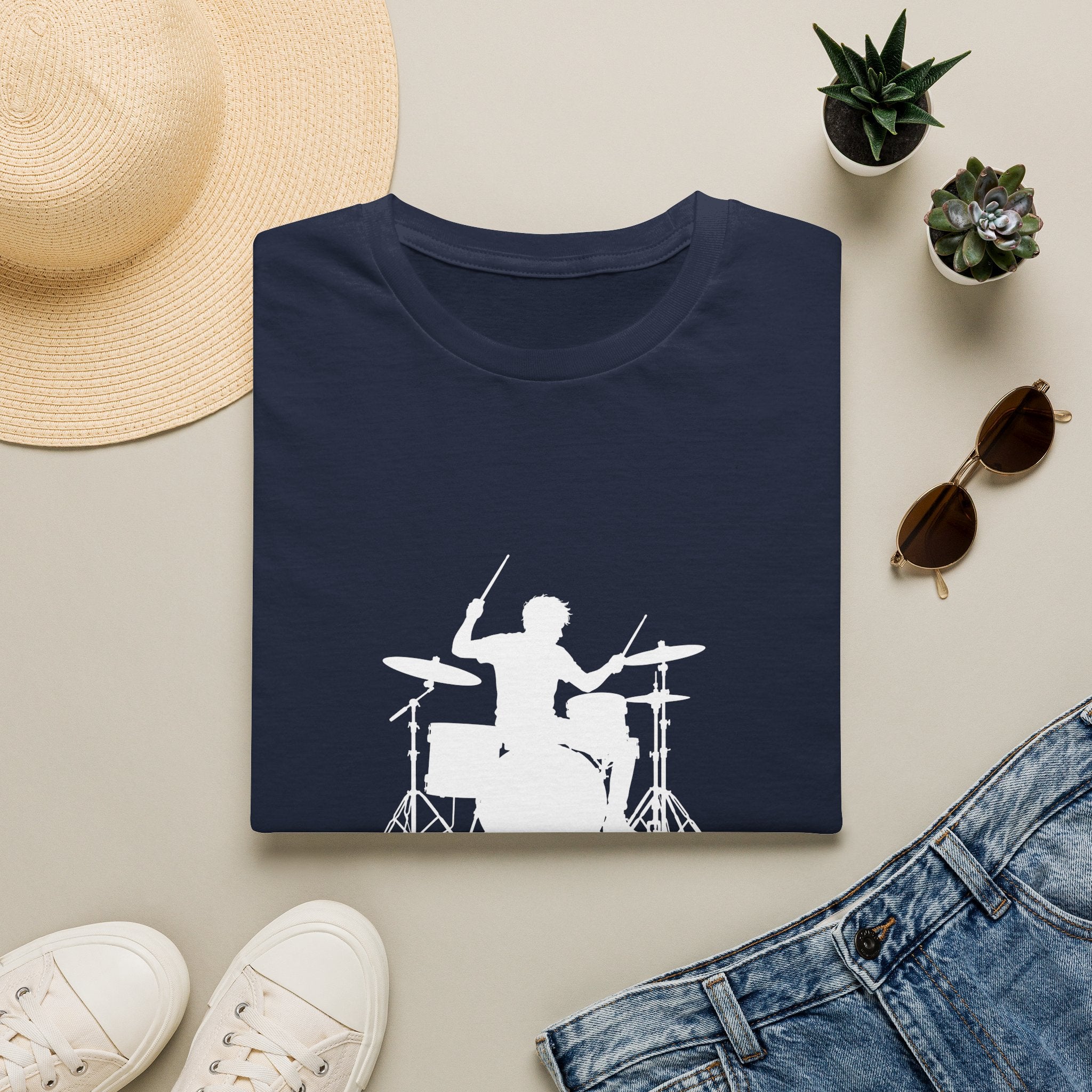 Unisex T-Shirt – The Beat Goes On | Drums Music Tee