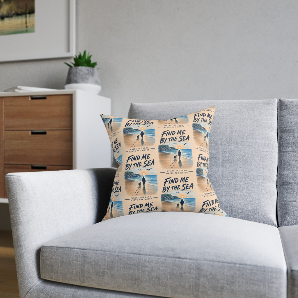 Square Cushion – Find Me by the Sea | Coastal & Seaside Cushion